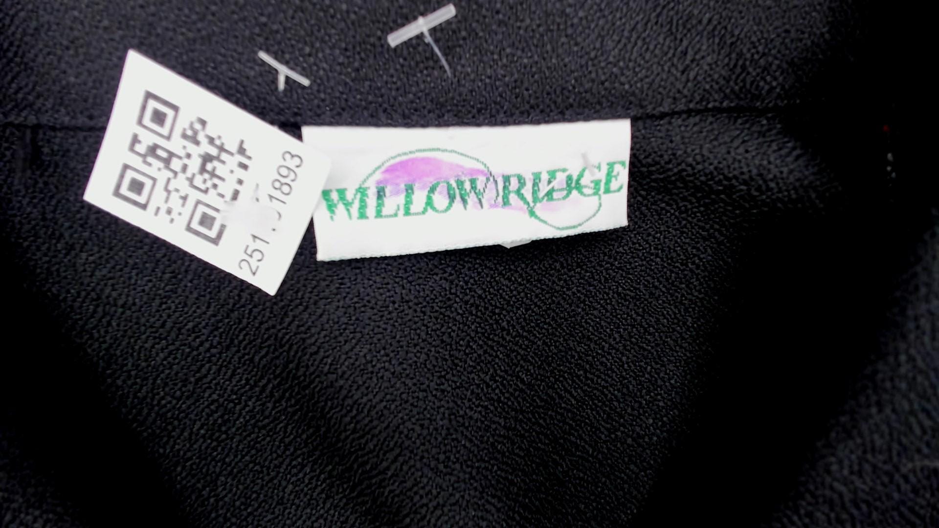 90s Willow Ridge Western Dress Black Red Color Block Gold Embroidered Small
