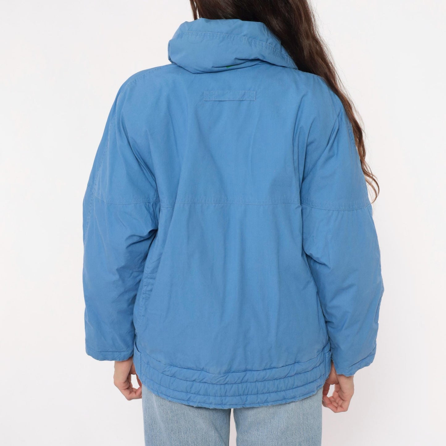 80s London Fog Periwinkle Puffer Jacket Down-Filled Raglan Small