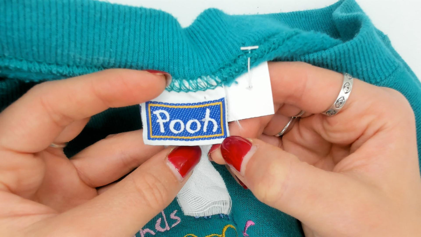 90s Winnie the Pooh Piglet Embroidered Sweatshirt Teal Crewneck Extra Large XL