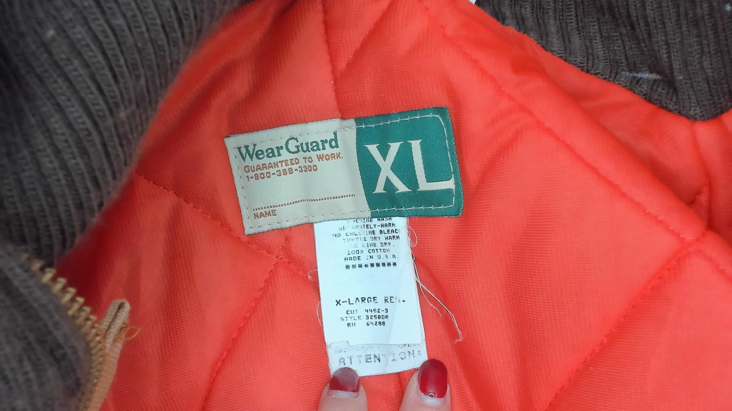 90s Wear Guard Duck Canvas Coveralls Tan Quilted Lined Workwear Extra Large XL