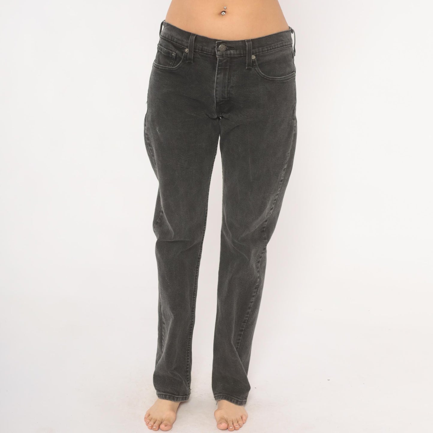 Levi's 514 Straight Leg Jeans Faded Black Charcoal Wash Denim W32 L34