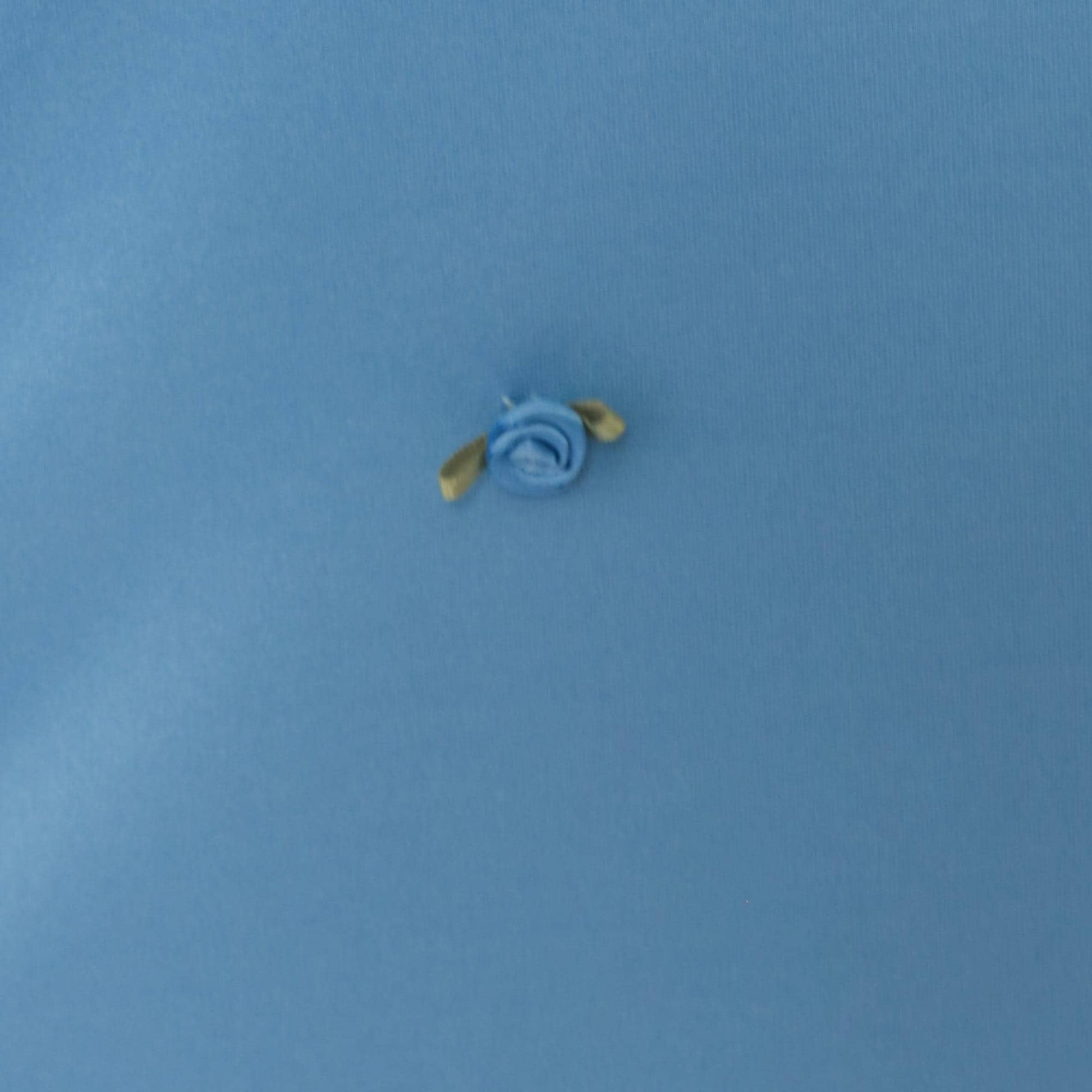 70s Sky Blue Maxi Dress Spaghetti Strap Rosette Detail Side Slit Extra Small XS