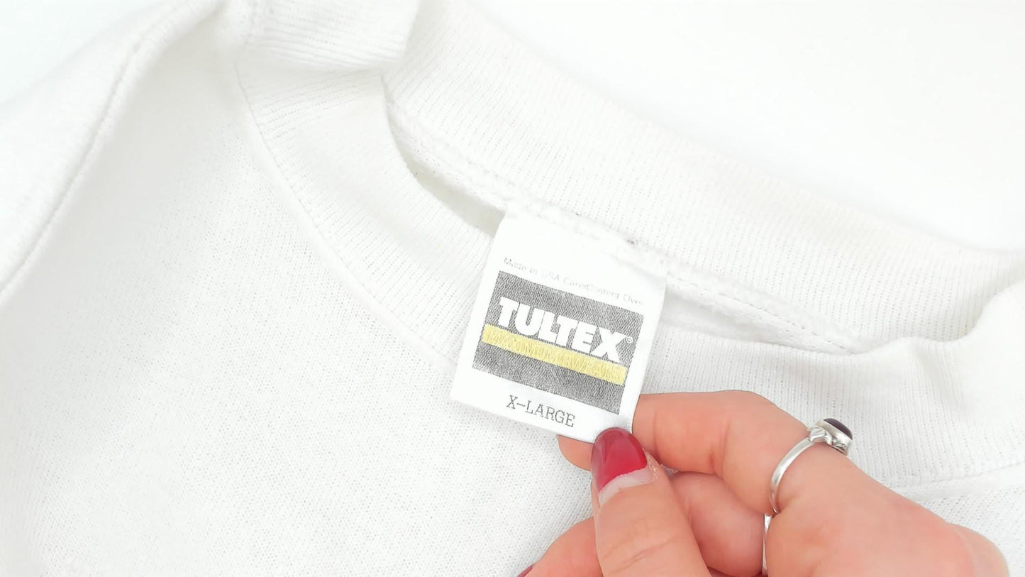 90s Tultex Southwestern Cow Skull Sweatshirt White Pastel Geometric Crewneck Extra Large XXL