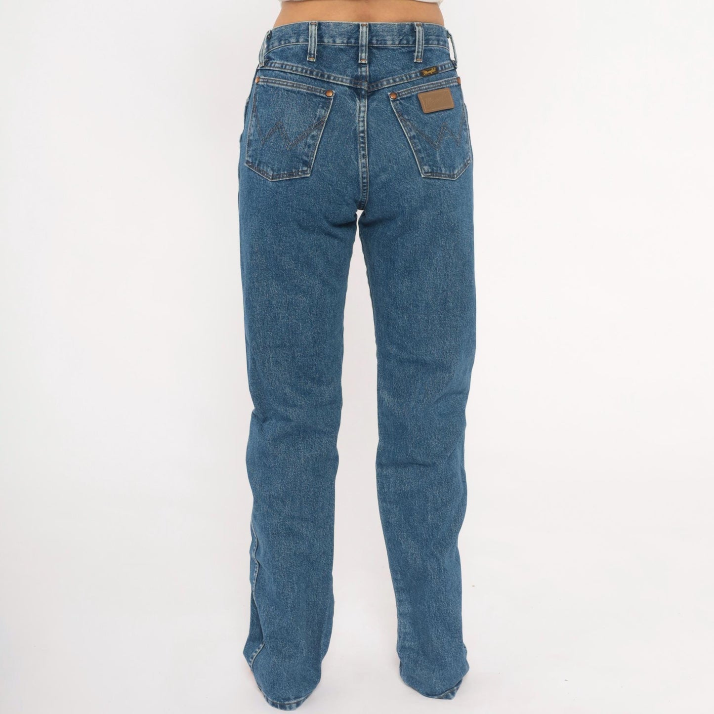 90s Wrangler High Rise Straight Leg Jeans Medium Wash Denim Small