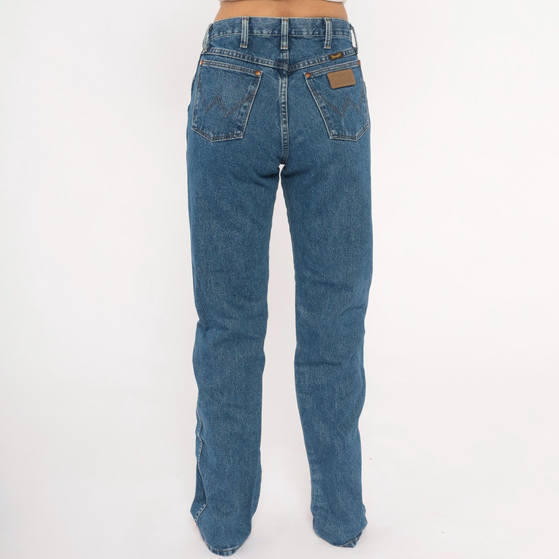 90s Wrangler High Rise Straight Leg Jeans Medium Wash Denim Small