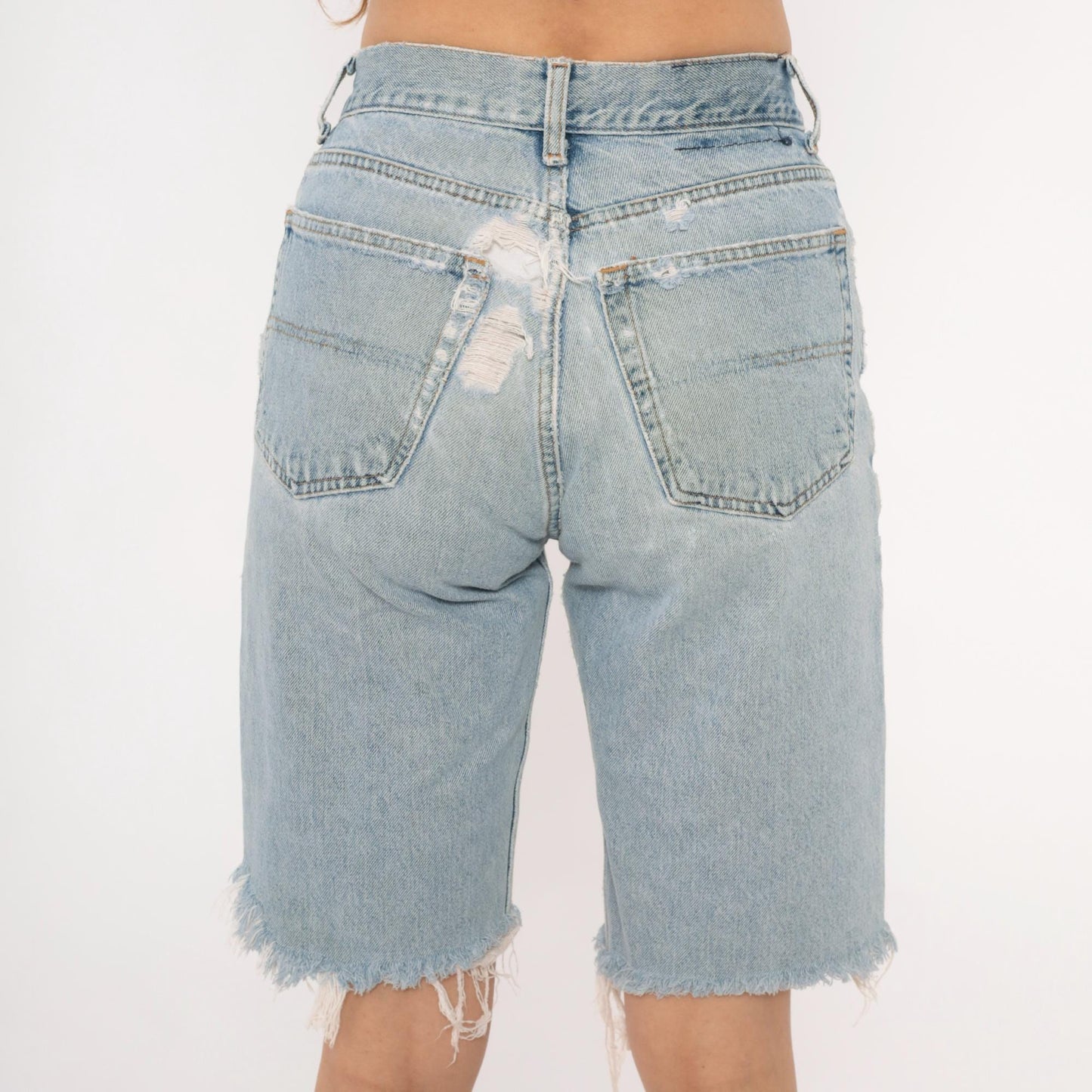 90s Tommy Hilfiger Light Wash Denim Bermuda Shorts High Rise Small S
