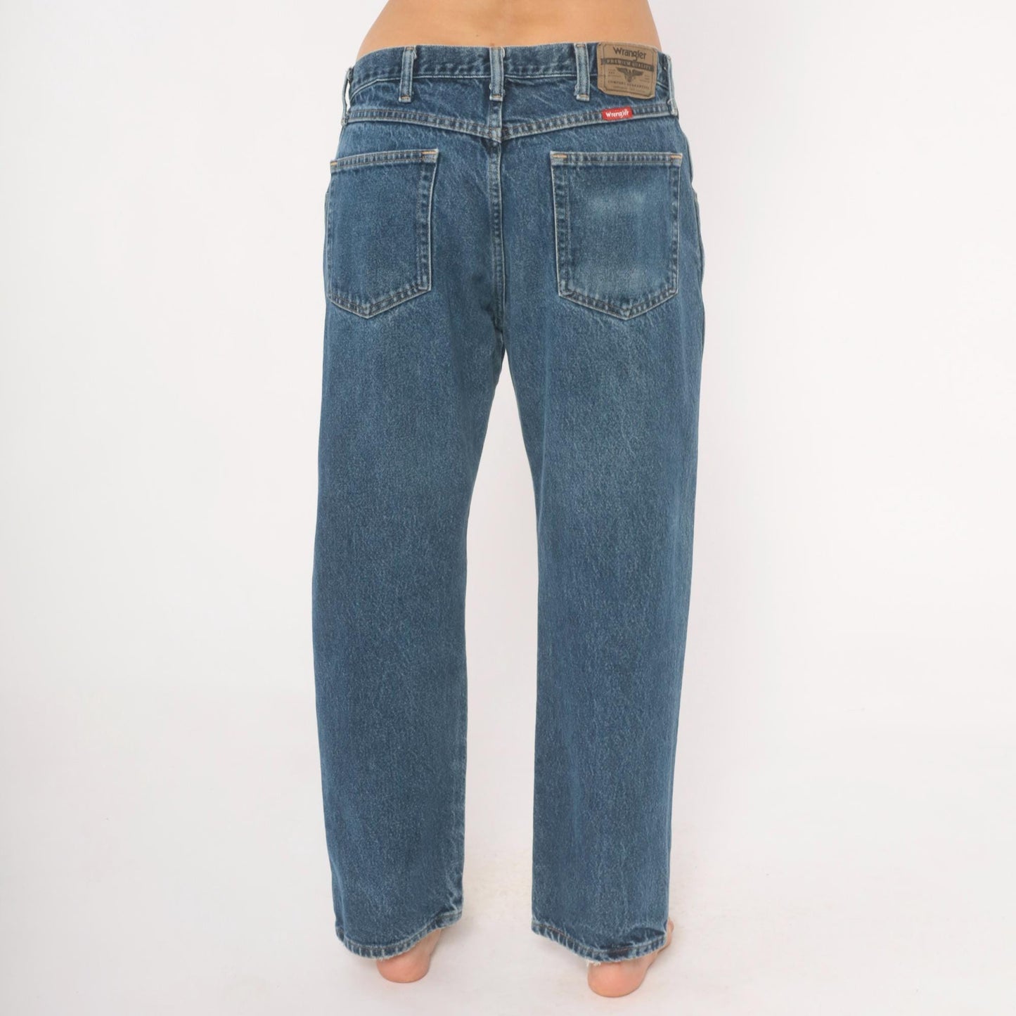 Wrangler Straight Leg Jeans 2000s Medium Wash Denim Relaxed Fit Men's 34 x 29