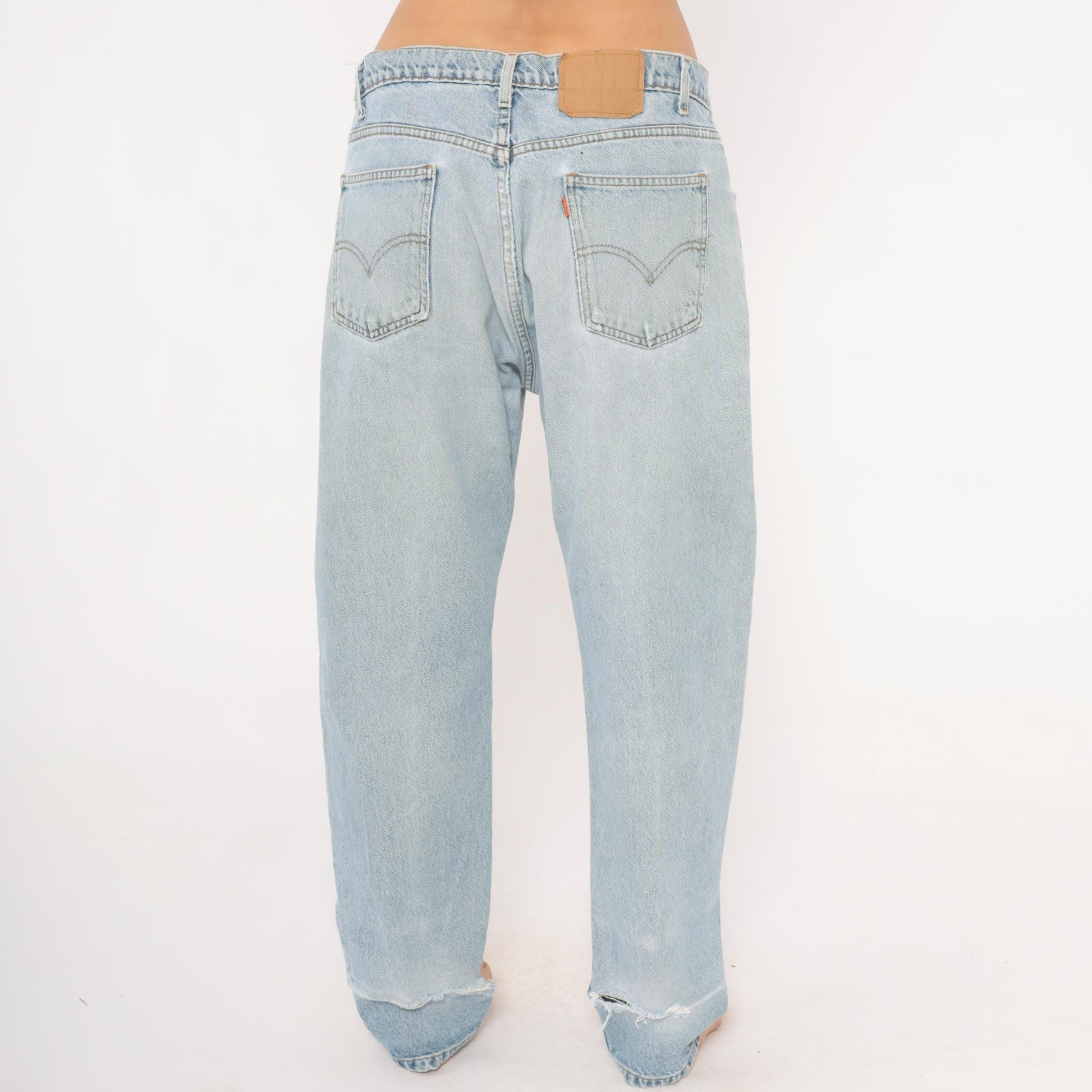 Levi's 505 Light Wash Jeans 2000s Straight Leg Denim Cotton W36 L30