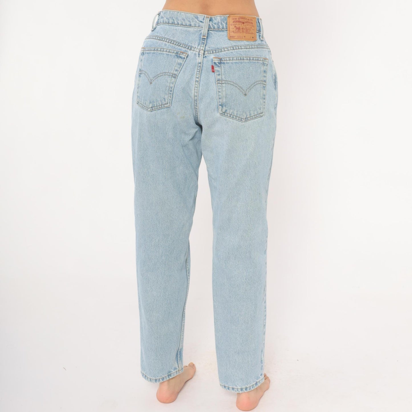 Levi's 550 Mom Jeans Light Wash High Waist Relaxed Tapered Leg 10 Regular