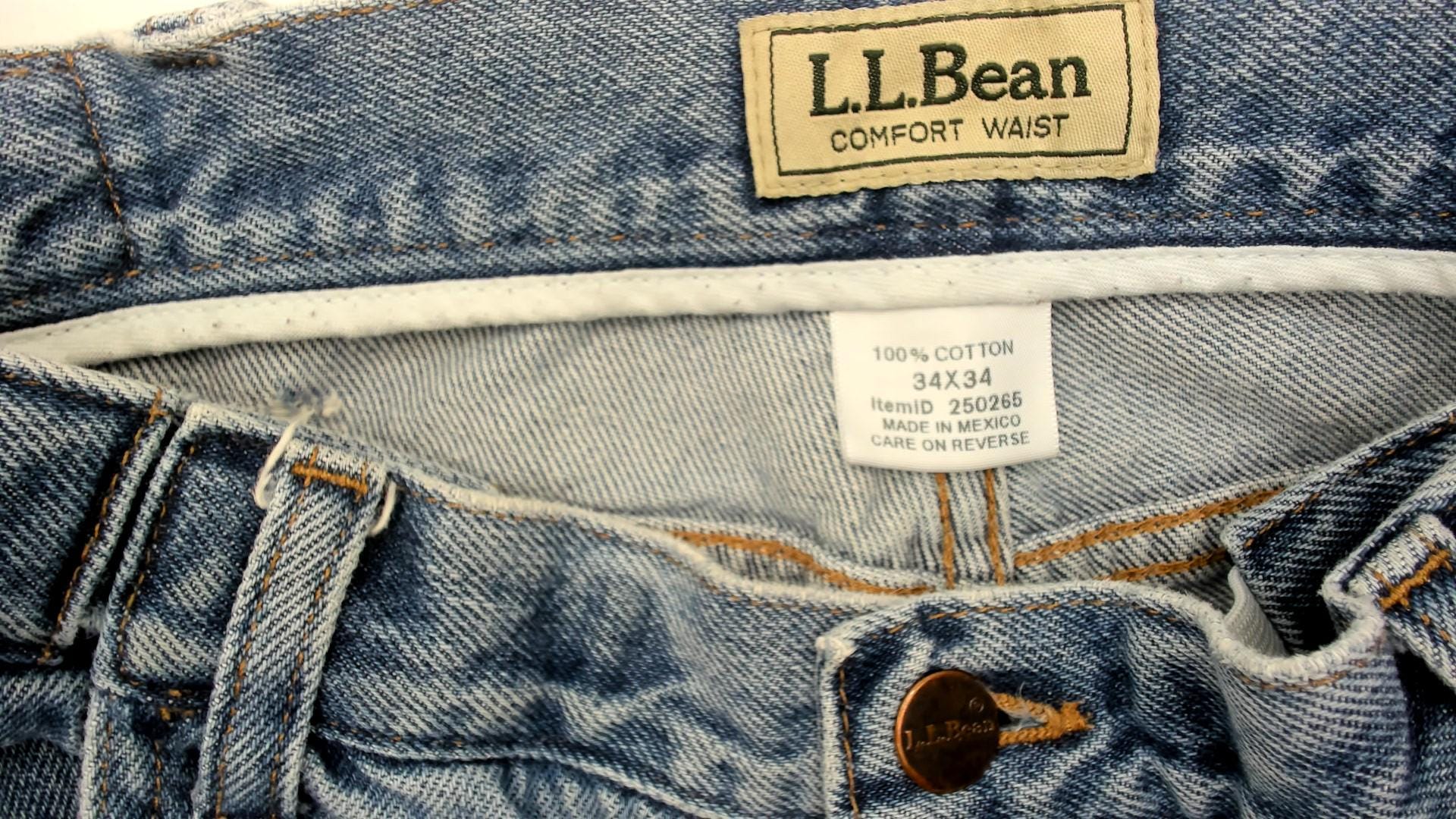 90s L.L. Bean Light Wash Straight Leg Jeans Cotton Mid Rise 34x34