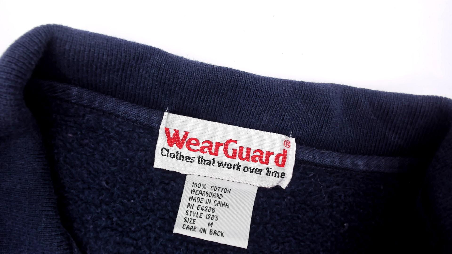 90s Werguard Color Block Polo Sweatshirt Navy Burgundy Cotton Medium M