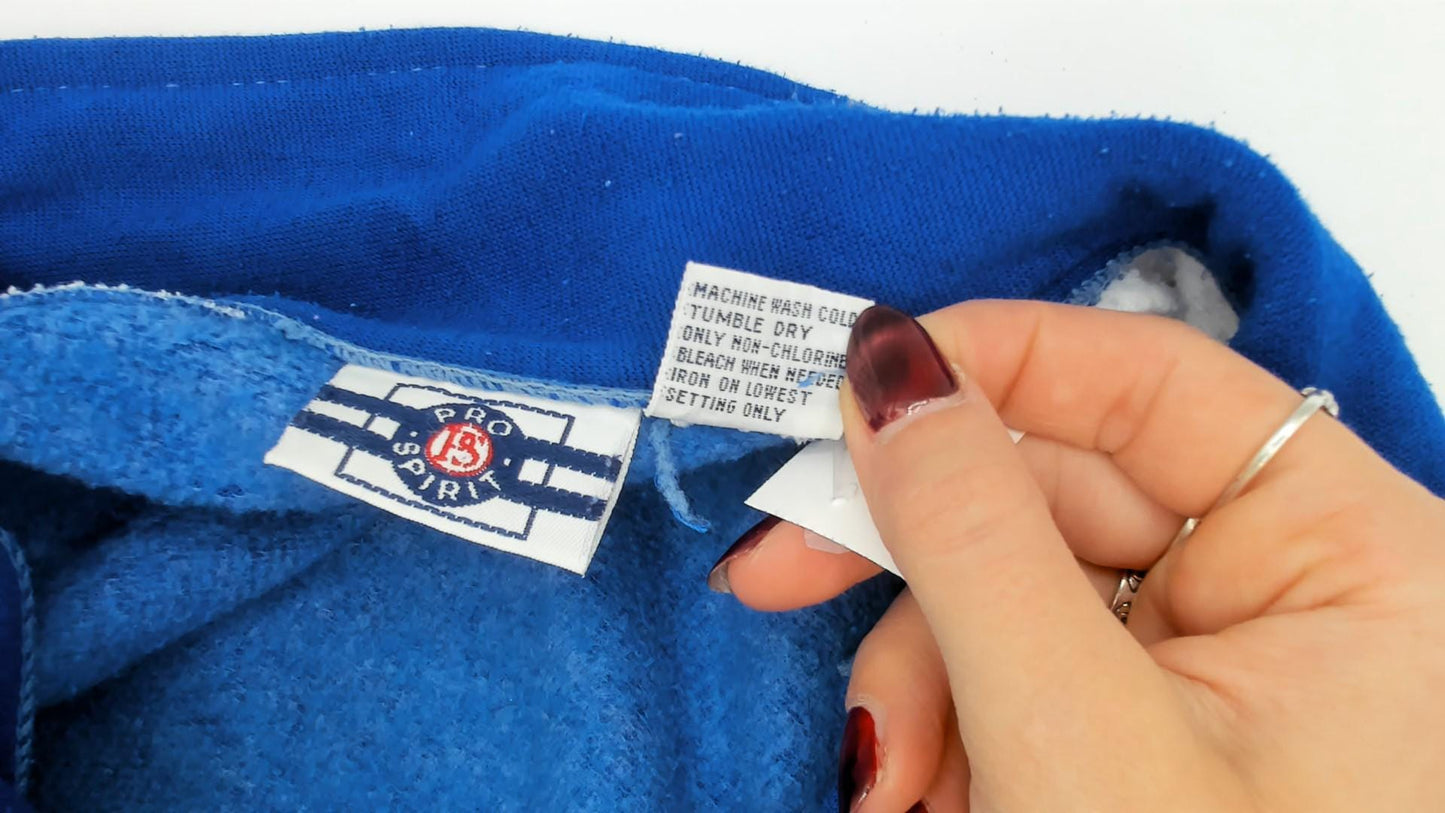 80s Pro Spirit Color Block Track Jacket Blue White Red Stripe Large L