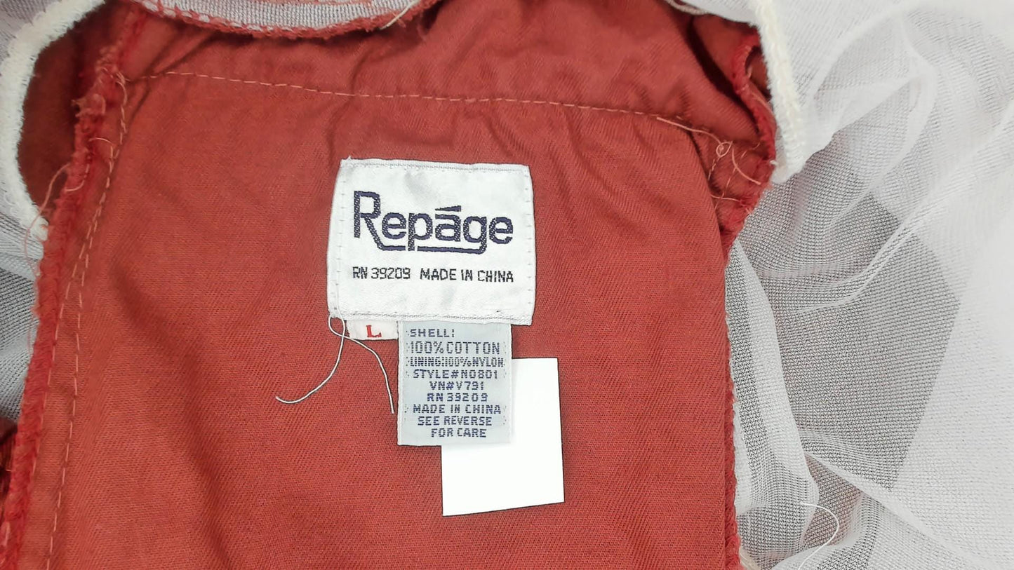 80s Repage Burgundy Swim Trunks Drawstring Waist Cotton Contrast Piping Large L