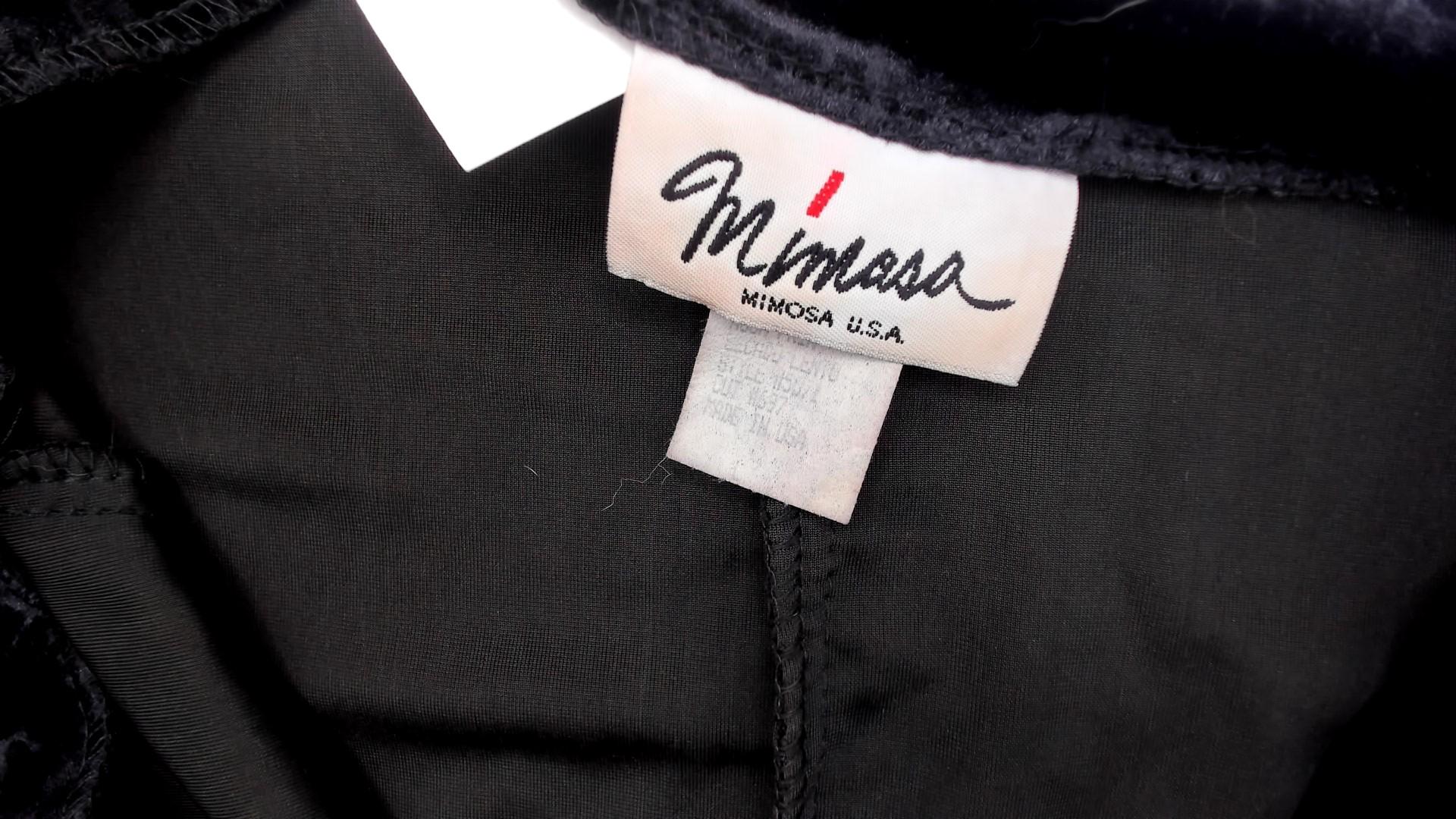 90s Mimosa Black Velvet Halter Mini Dress Swirl Pattern Small