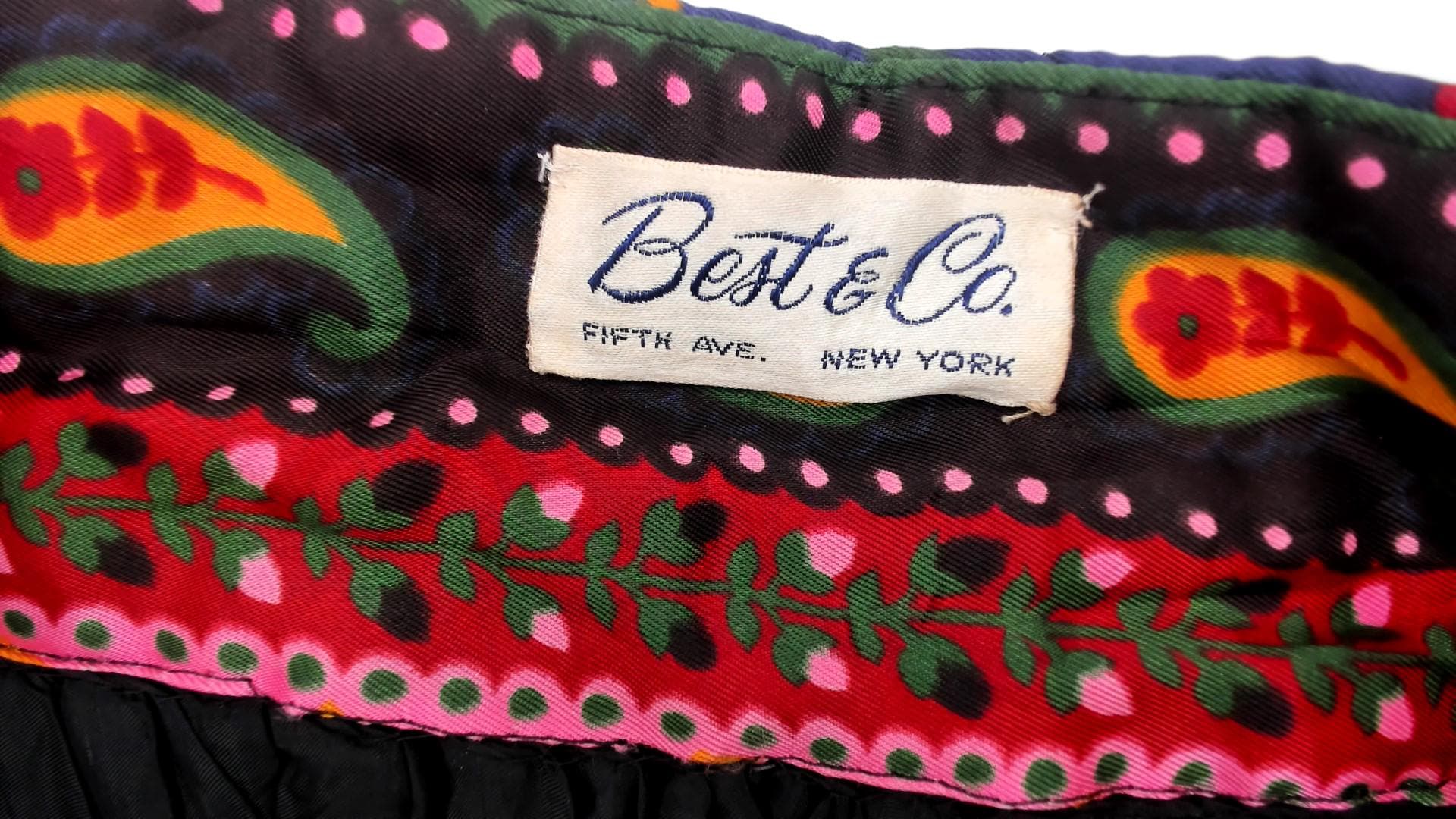 70s Best & Co. Paisley Floral Maxi Skirt Button Front High Waist Small
