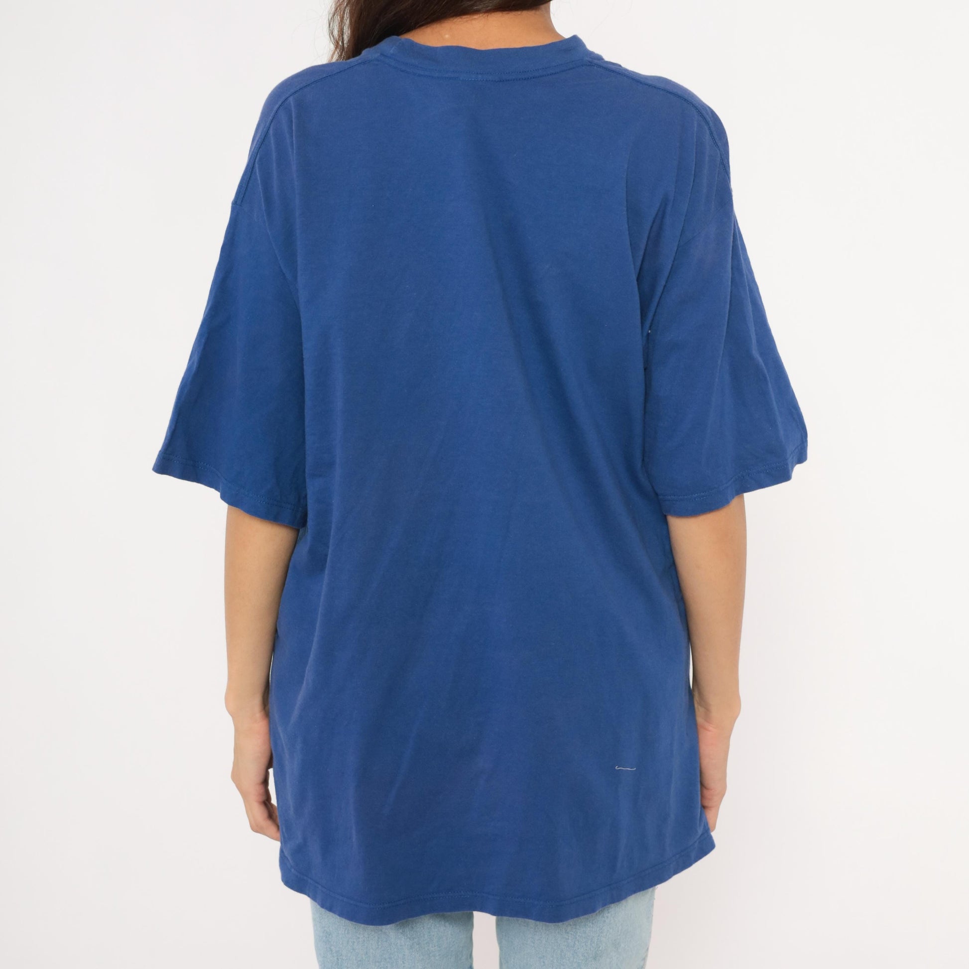 90s Scotland Saltire Flag Graphic Tee Jerzees Cobalt Blue Cotton Extra Large XL