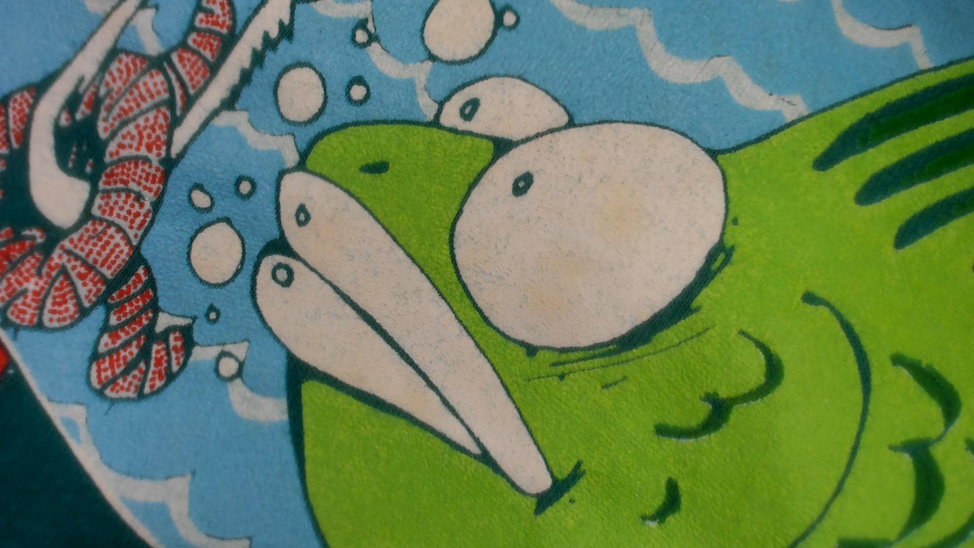 90s Lenny & Joe's Fish Tale Teal Graphic Tee Cotton Cartoon Fish Large L
