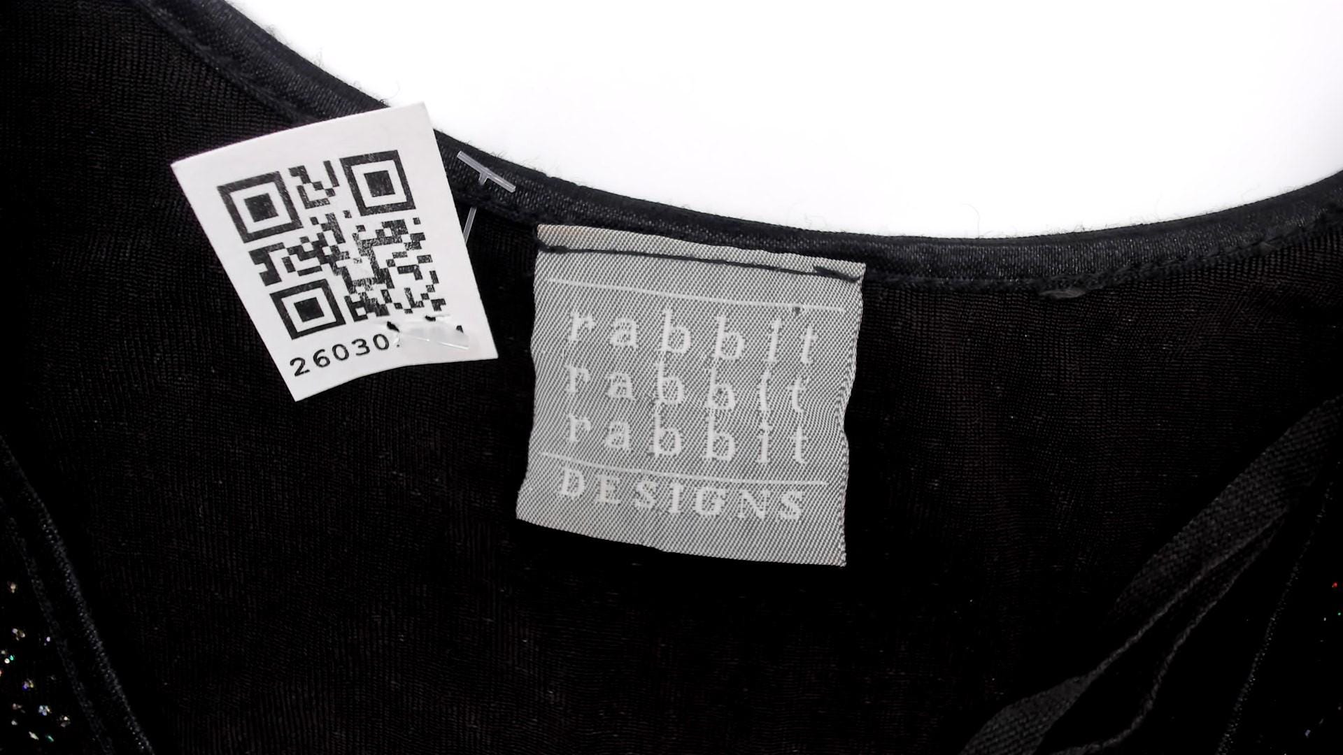 90s Rabbit Designs Black Glitter Maxi Dress Scoop Neck Empire Waist Medium M