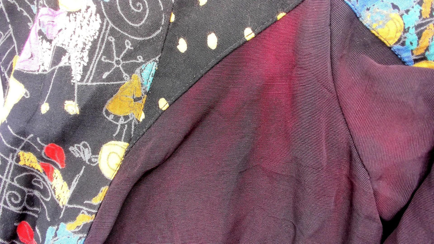 90s Choon Abstract Graffiti Blazer Deep V Black Multicolor Print Medium Large