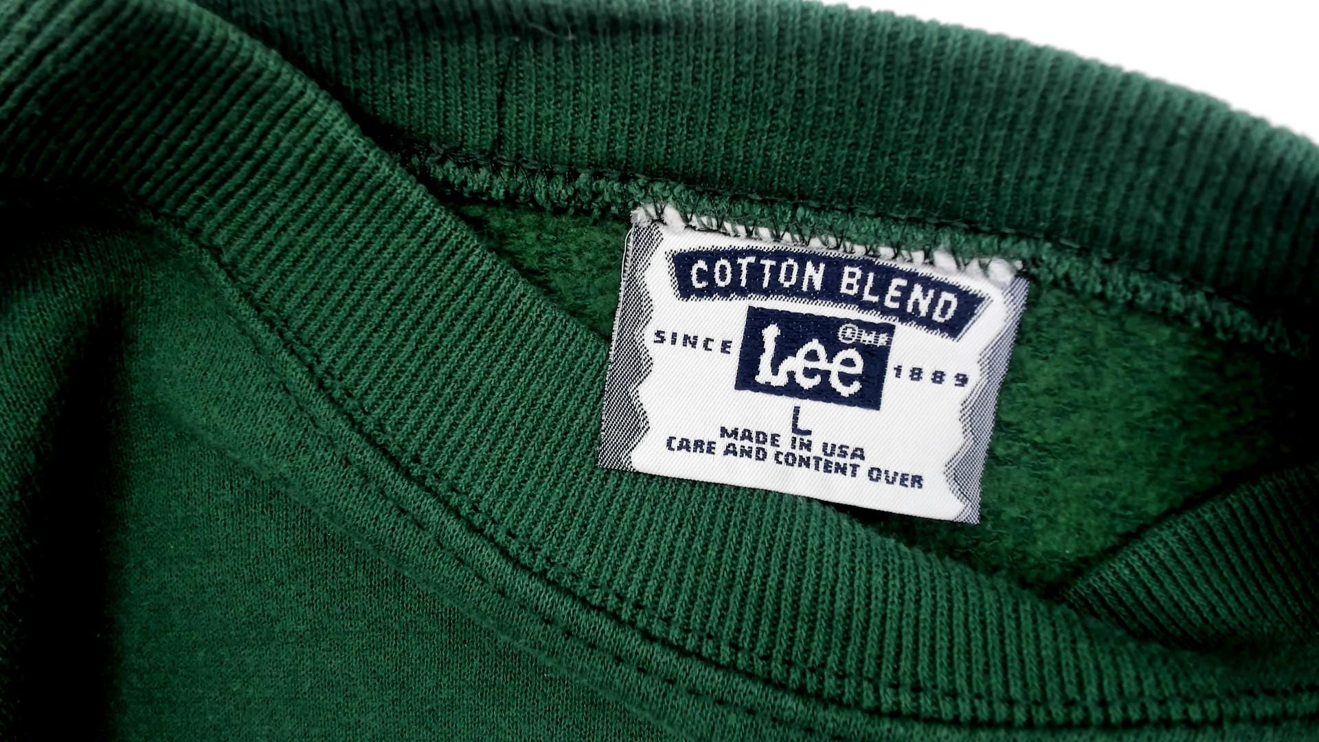 90s Lee Bison Embroidered Sweatshirt Forest Green Chugwater Wyoming Large