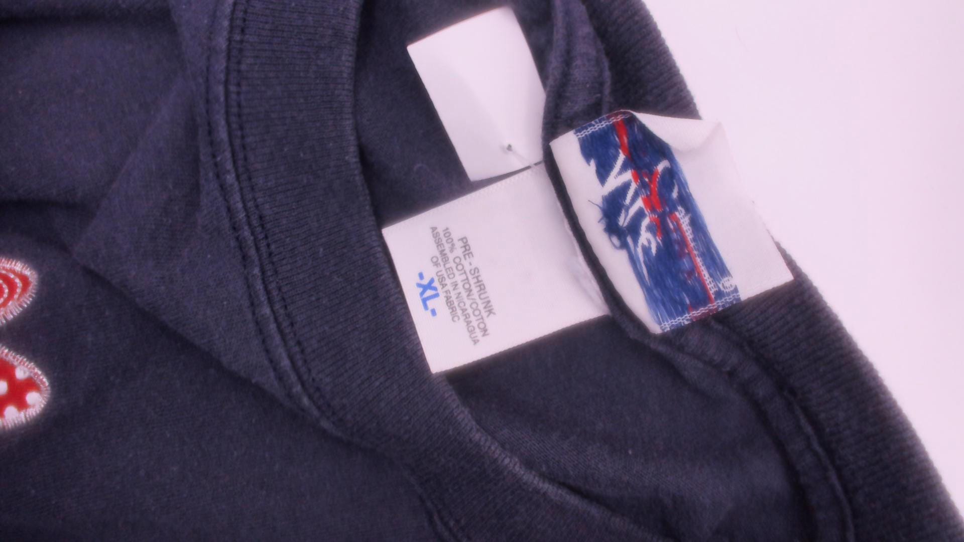 90s Mc Squared Energy Butterfly Embroidered Tee Navy Cotton Americana Stars Extra Large XXL