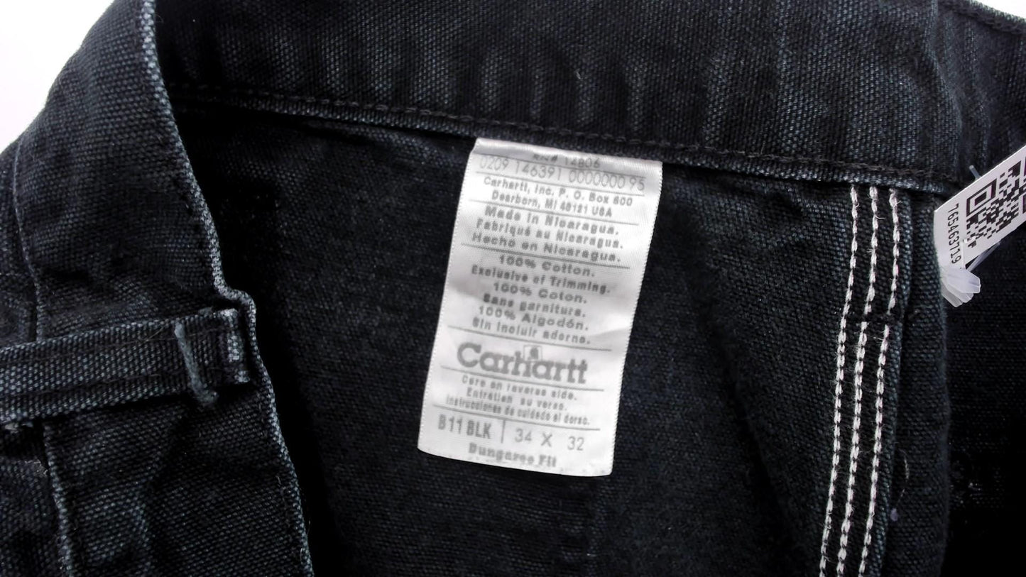 90s Carhartt Black Canvas Carpenter Pants Relaxed Straight Leg Large L