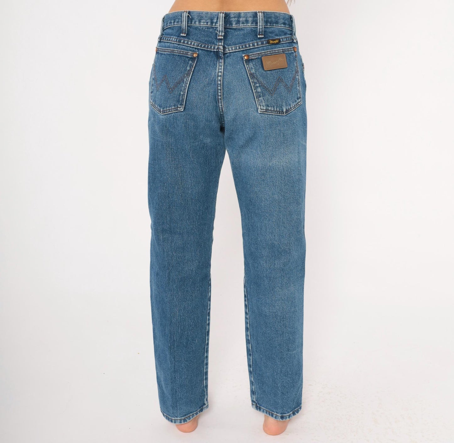 90s Wrangler Cowboy Cut Jeans Straight Leg Medium Wash High Rise Small