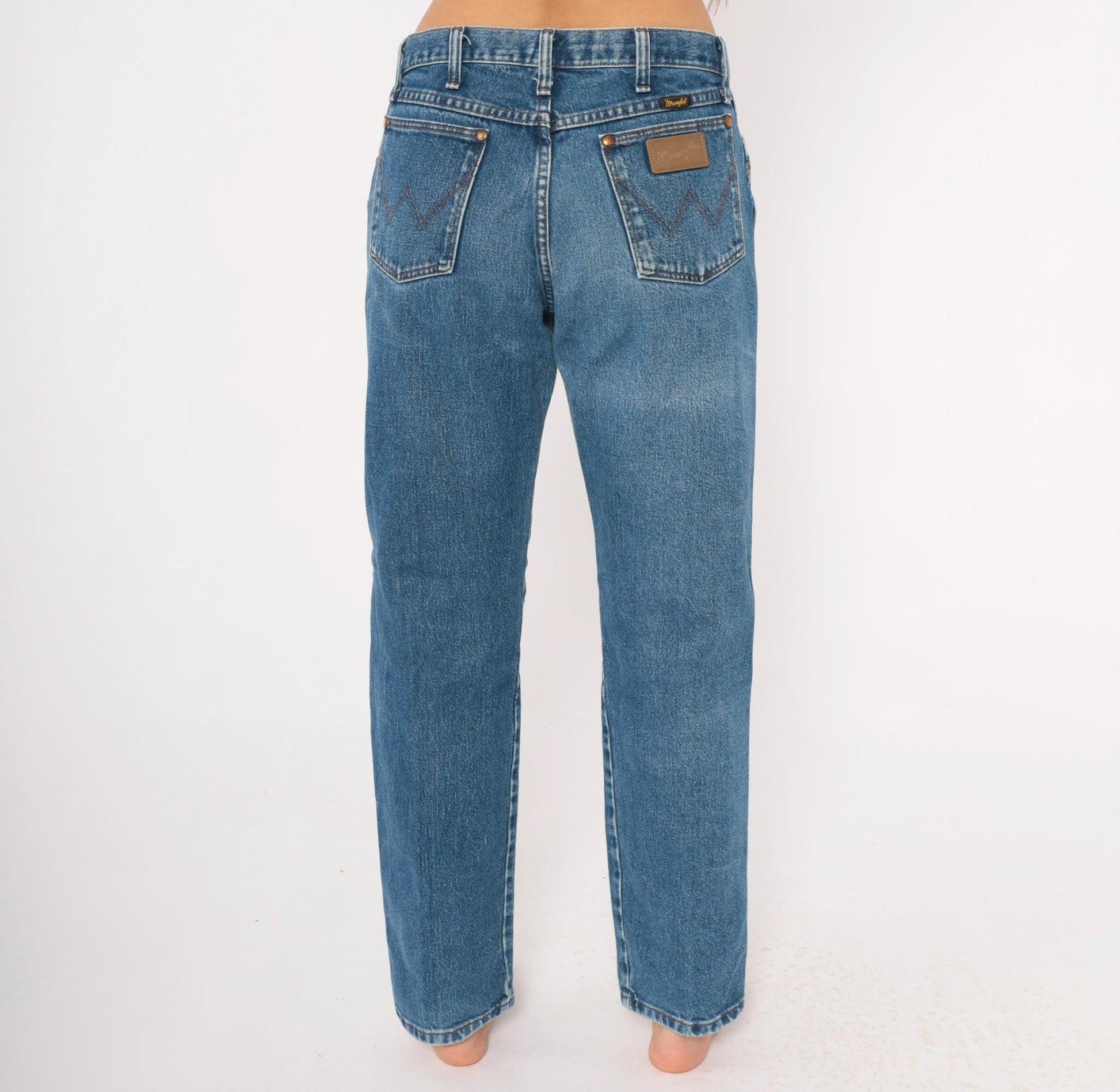 90s Wrangler Cowboy Cut Jeans Straight Leg Medium Wash High Rise Small