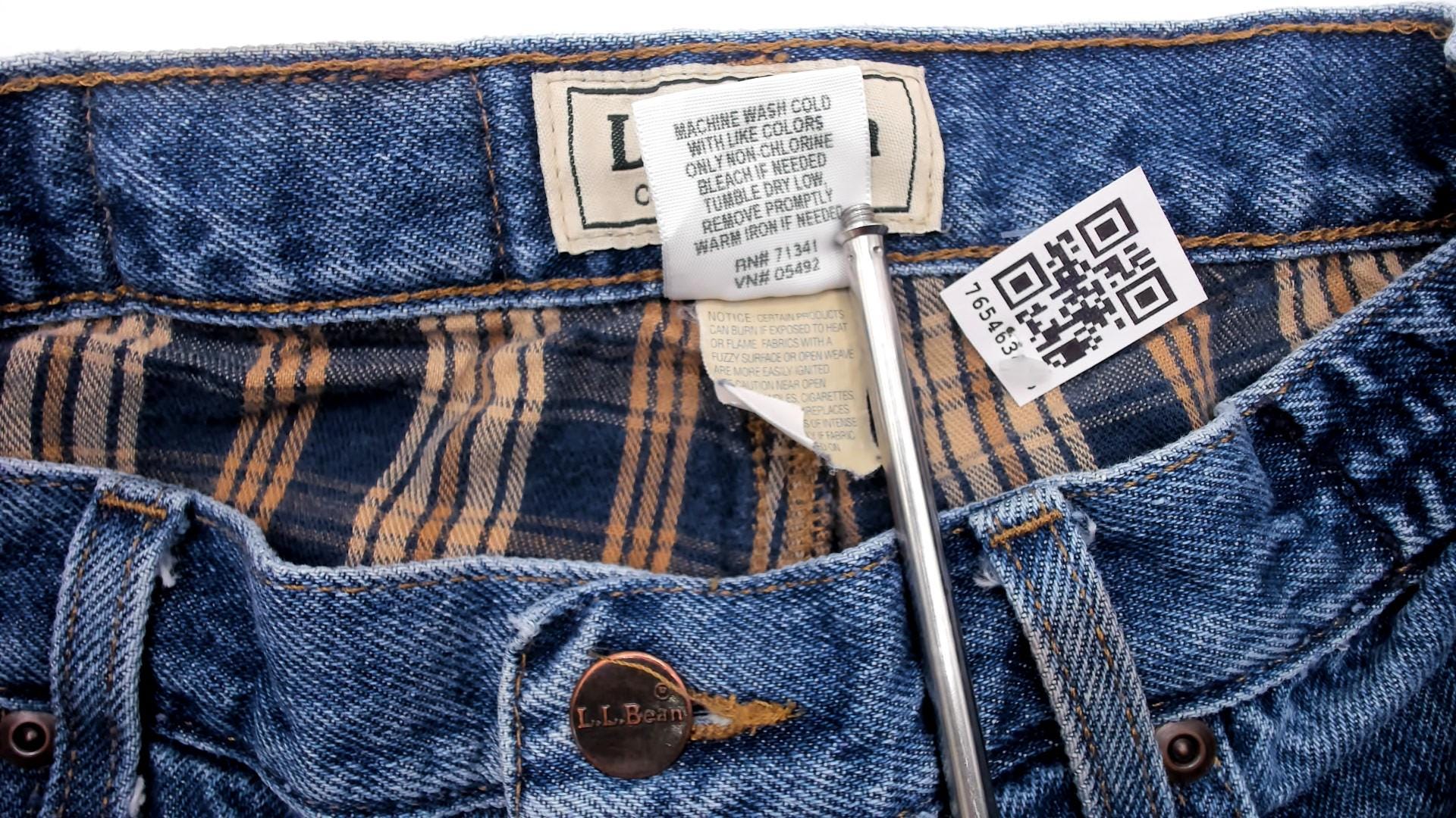 90s L.L.Bean Stonewash Denim Jeans Straight Leg Relaxed Fit Blue 36x29