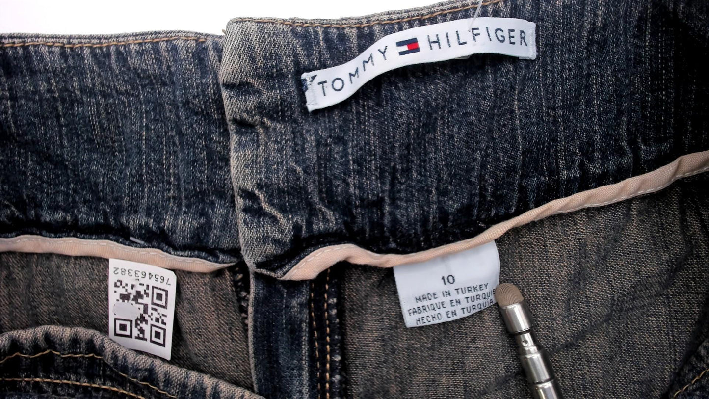 2000s Tommy Hilfiger Denim Midi Skirt Navy A-Line Low Rise Medium M