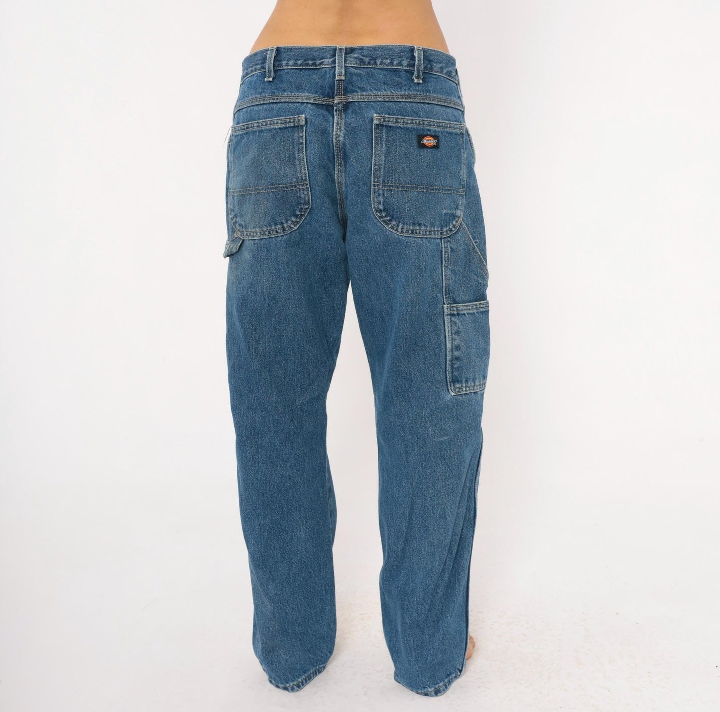 Dickies Carpenter Jeans 90s Cobalt Blue Denim Straight Leg Utility 33x32