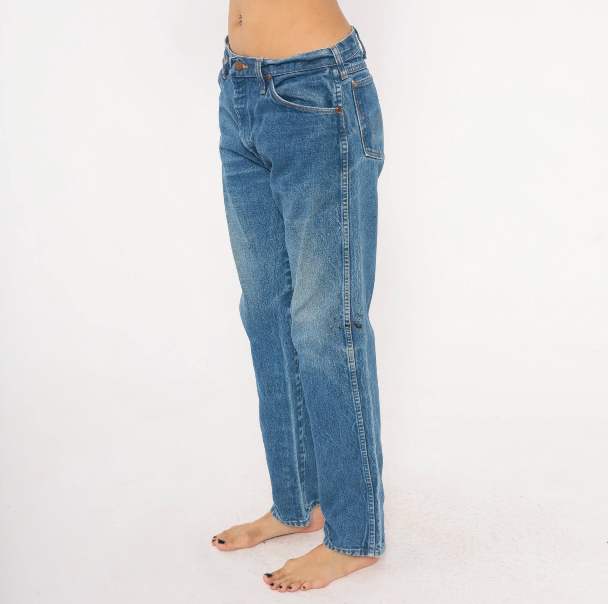 90s Wrangler Jeans Medium Wash Straight Leg Cotton Western Blue Medium M