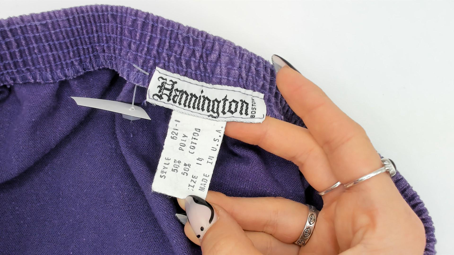 90s Hannington Boston Purple Pleated Midi Skirt Medium M