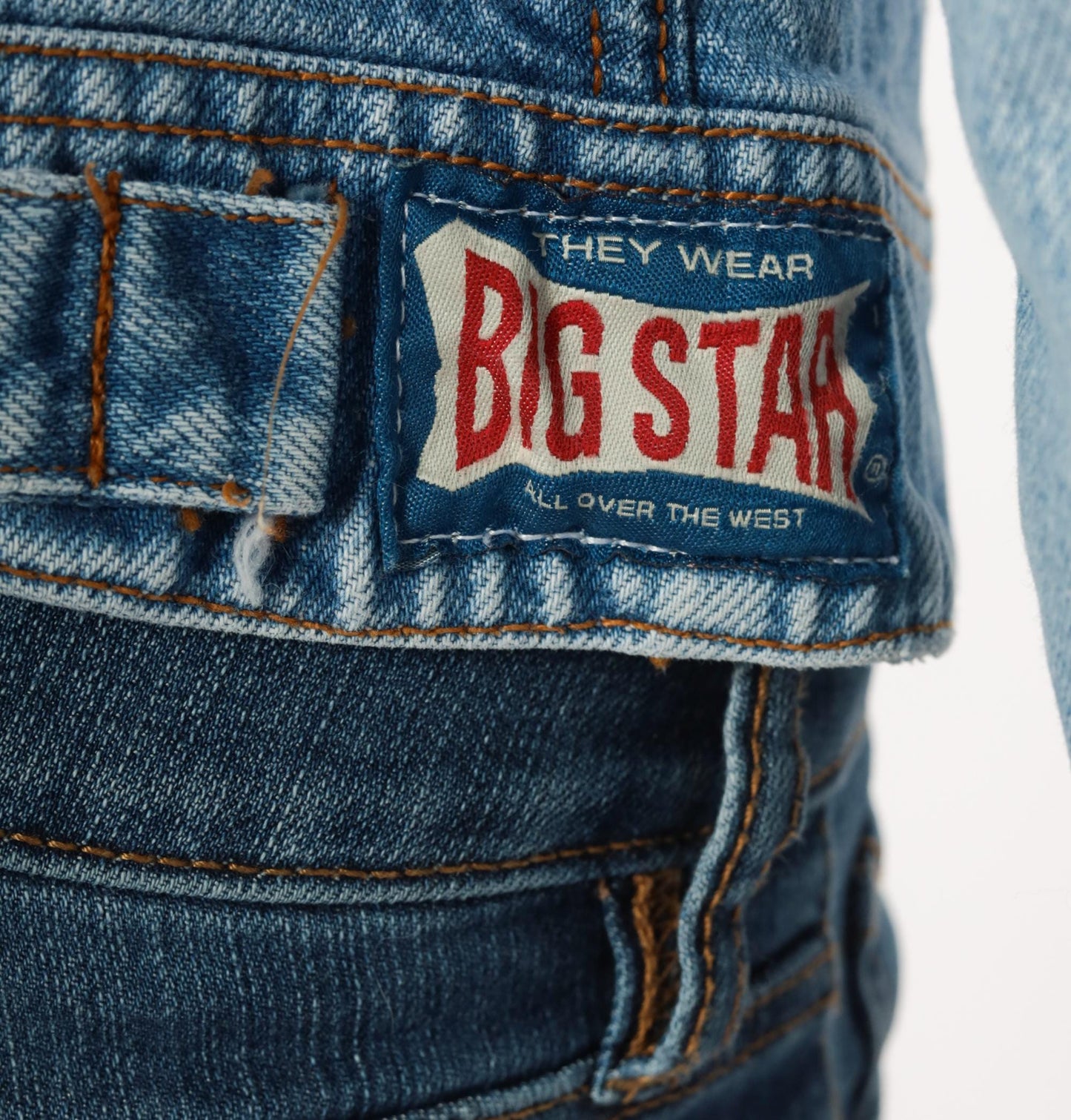 90s Big Star Light Wash Denim Jacket Cropped Pointed Collar Extra Small XS