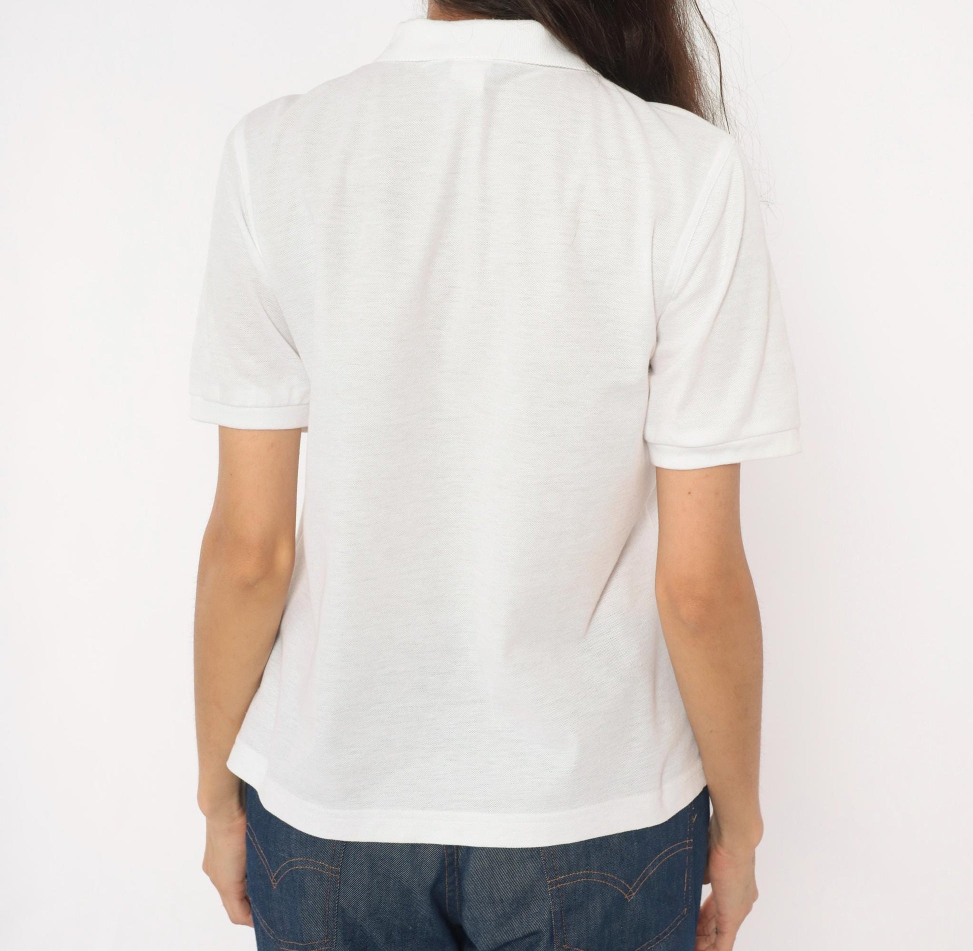 80s Lily's of Beverly Hills White Polo Shirt Embroidered Monogram Small
