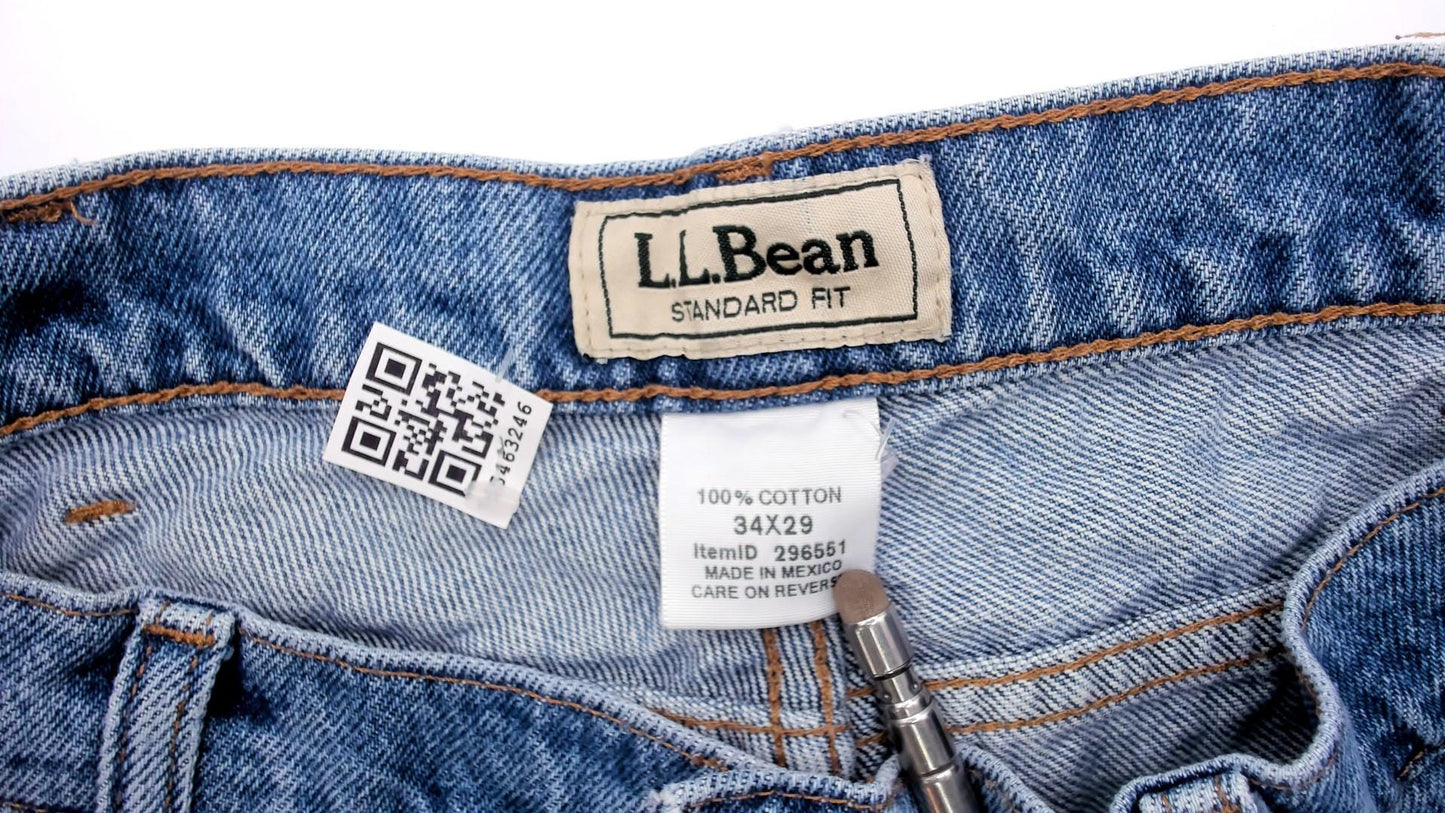 L.L. Bean Straight Leg Jeans 2000s Medium Wash Denim Cotton Blue Relaxed Fit 34x29