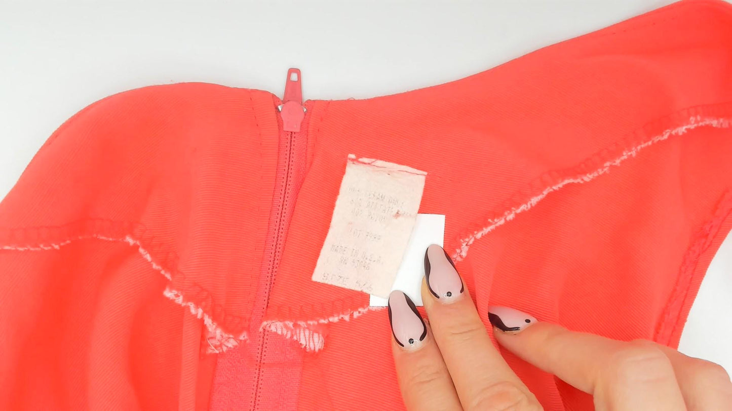 90s Coral Pleated Mini Dress Sleeveless Drop Waist Scoop Neck Small S