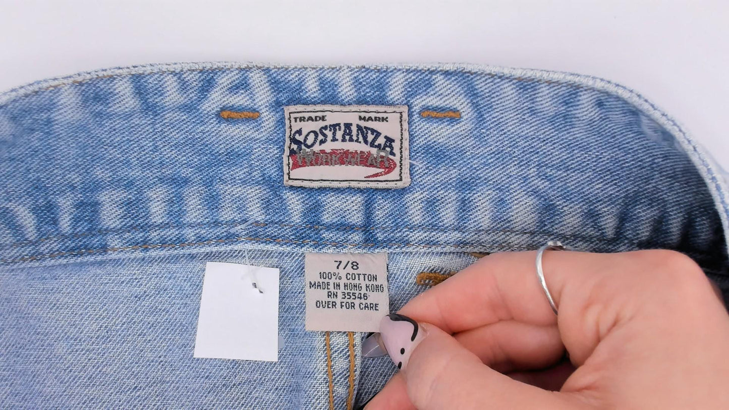 90s Sostanza Workwear Mom Jeans Light Wash High Rise Tapered Extra Small XS