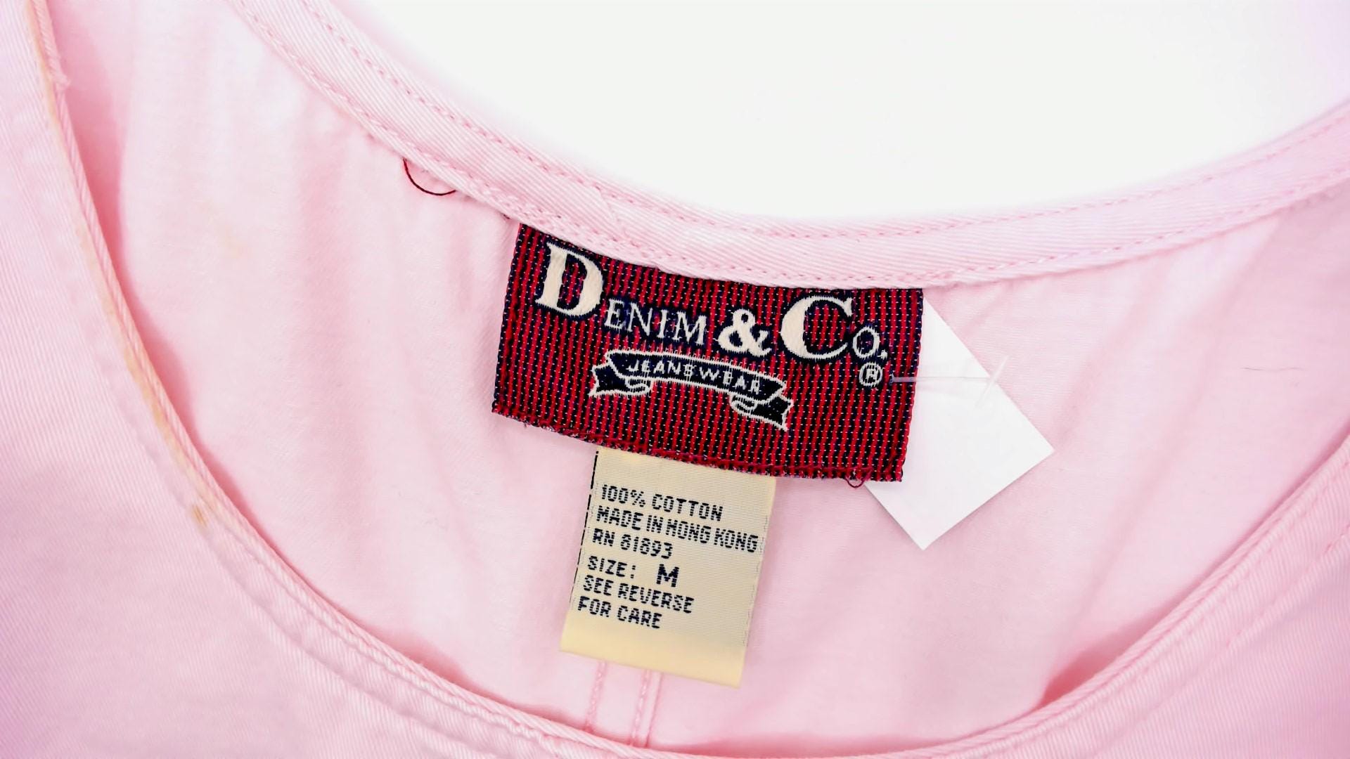 90s Denim and Co Blush Pink Cotton Pinafore Dress Knee Length Medium M