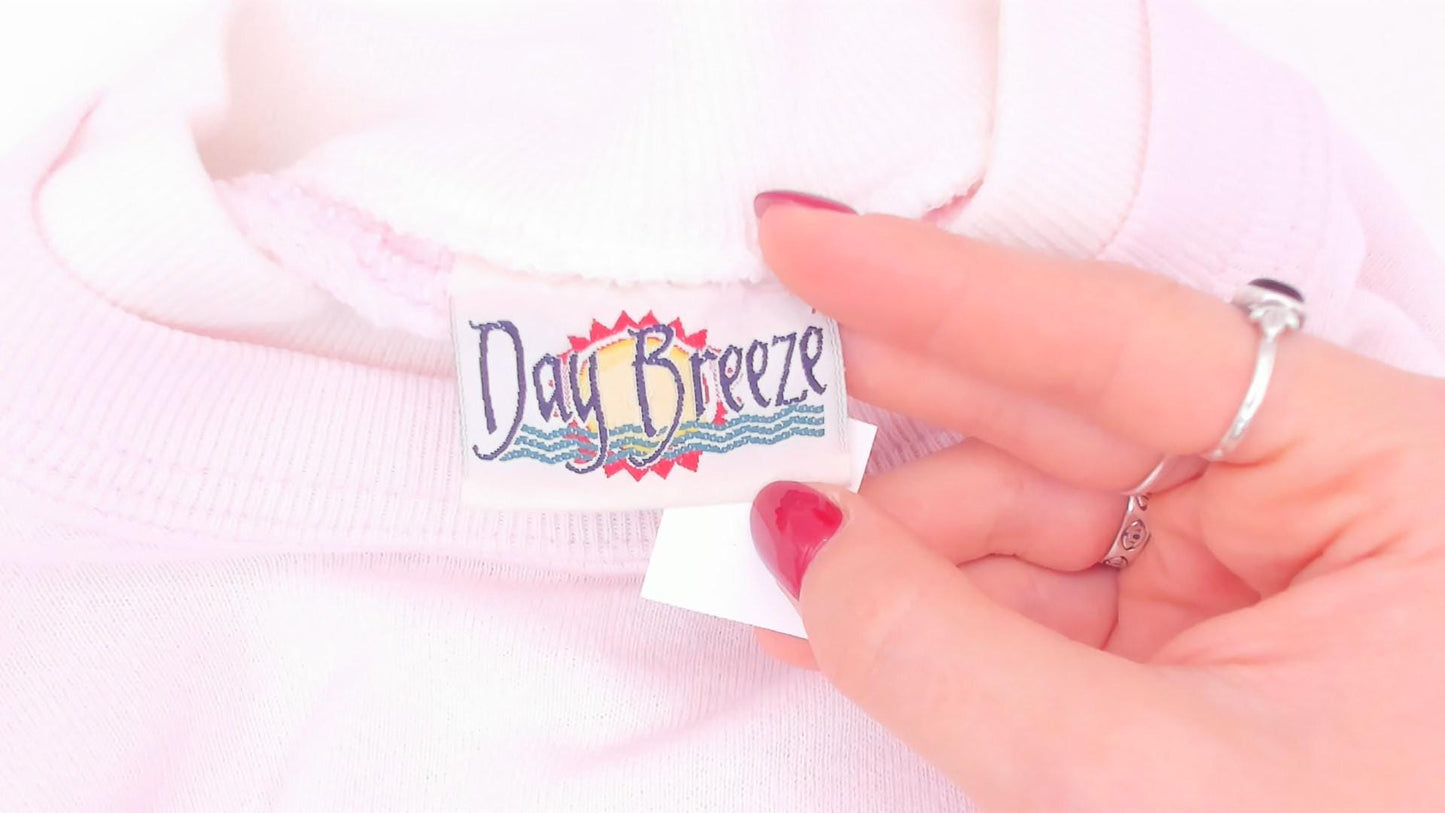 90s Jerzees Hummingbird Wildflower Sweatshirt Pink Crewneck Large L