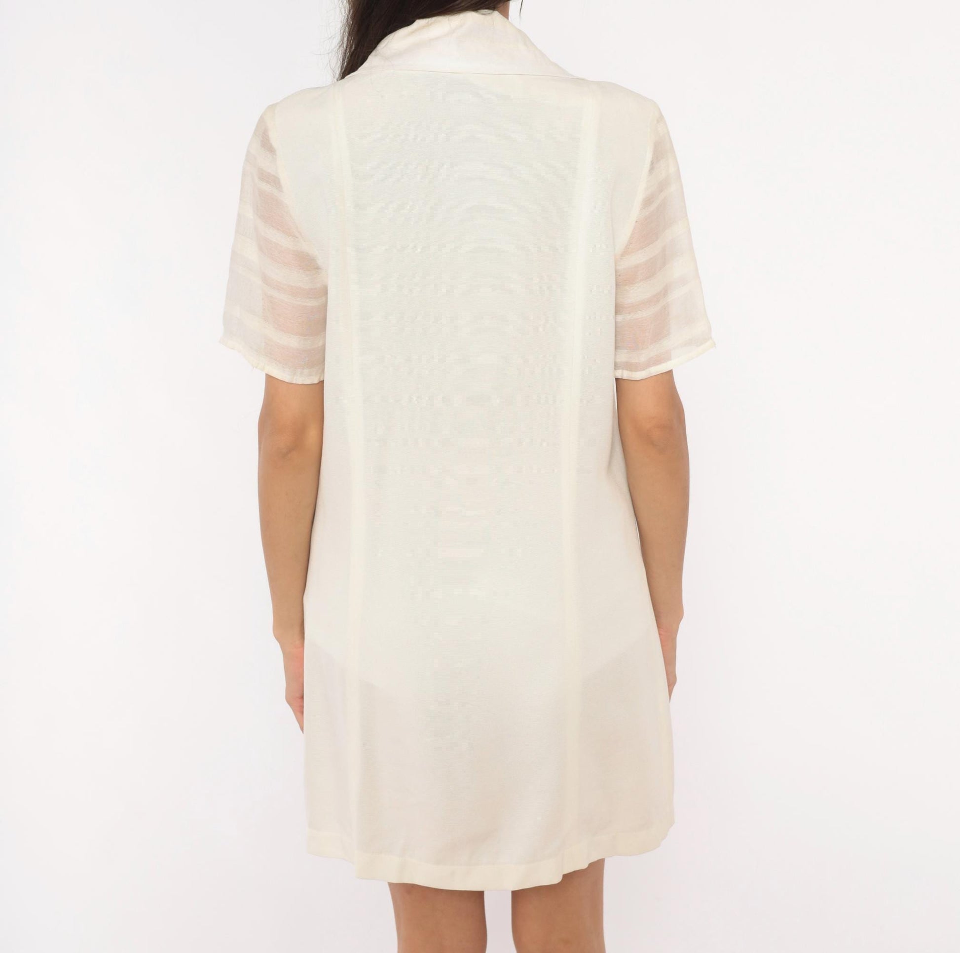 90s Mack Harold Cream Blazer Dress Lace-Up Corset Mini Nautical Medium M