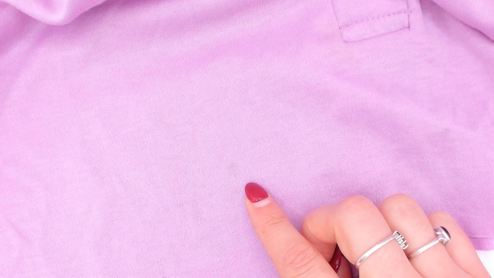 90s Lilac Cropped Polo Shirt Embroidered Horse Logo Cotton Small