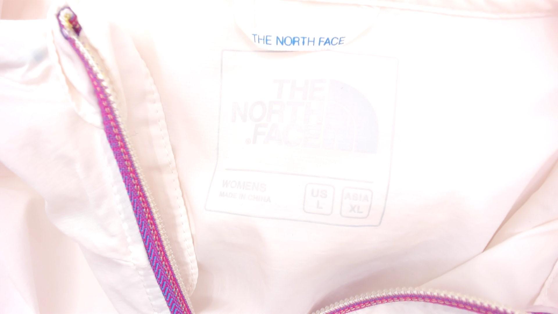Y2K The North Face Sheer Windbreaker Hooded Jacket White Teal Large L