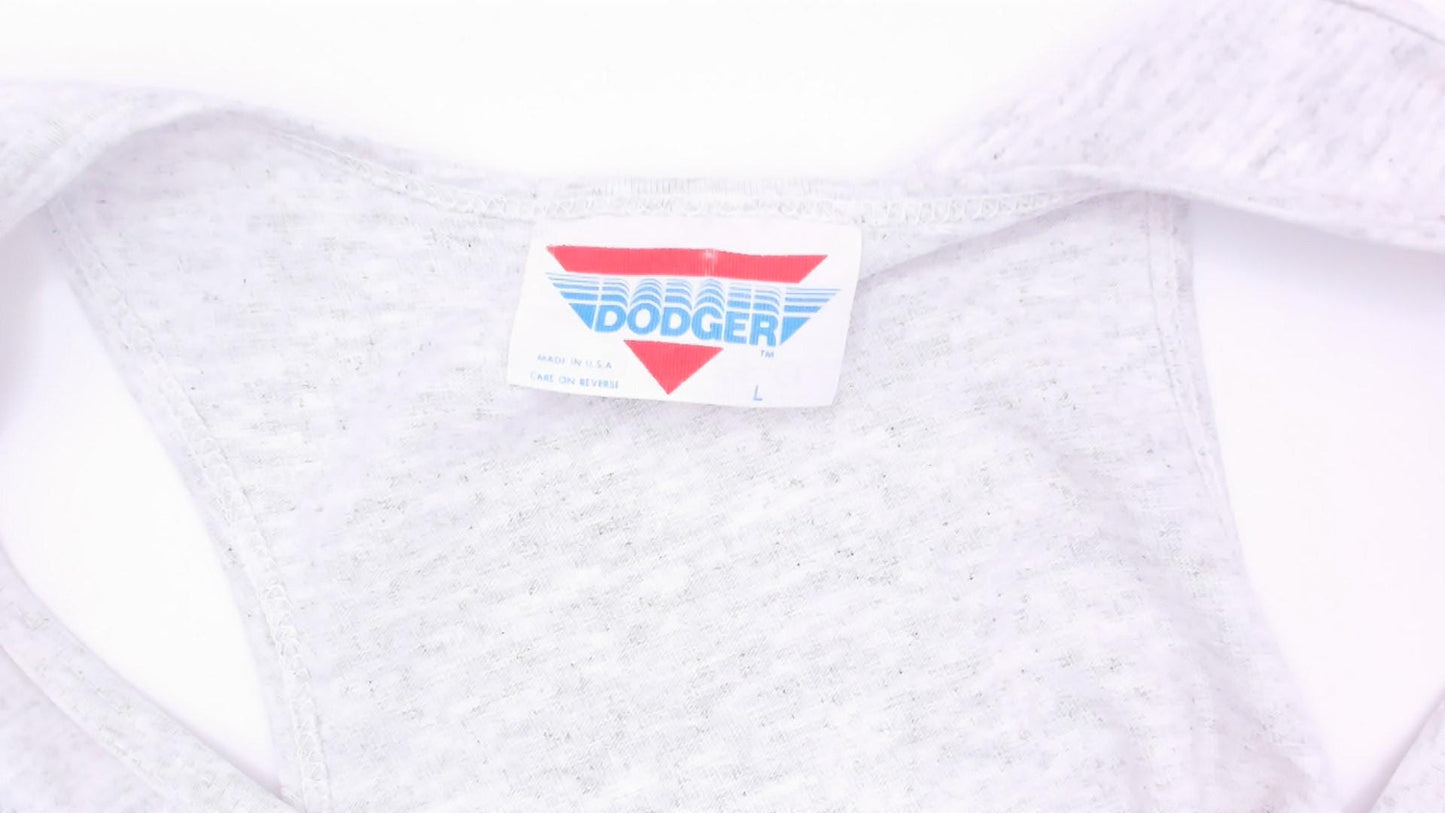 90s Dodger Grey Tank Top Heather Ash Cotton Sleeveless Tee Large L