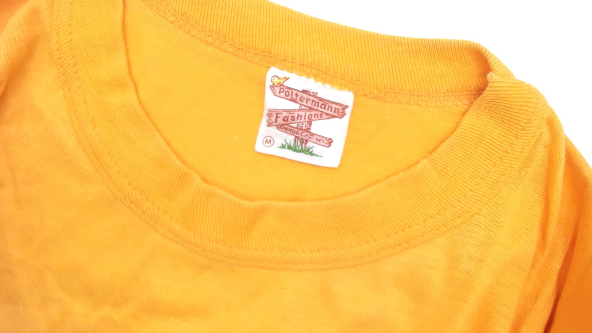 80s Poltermann Glitter Dog Graphic Tee Yellow Cotton Novelty Small