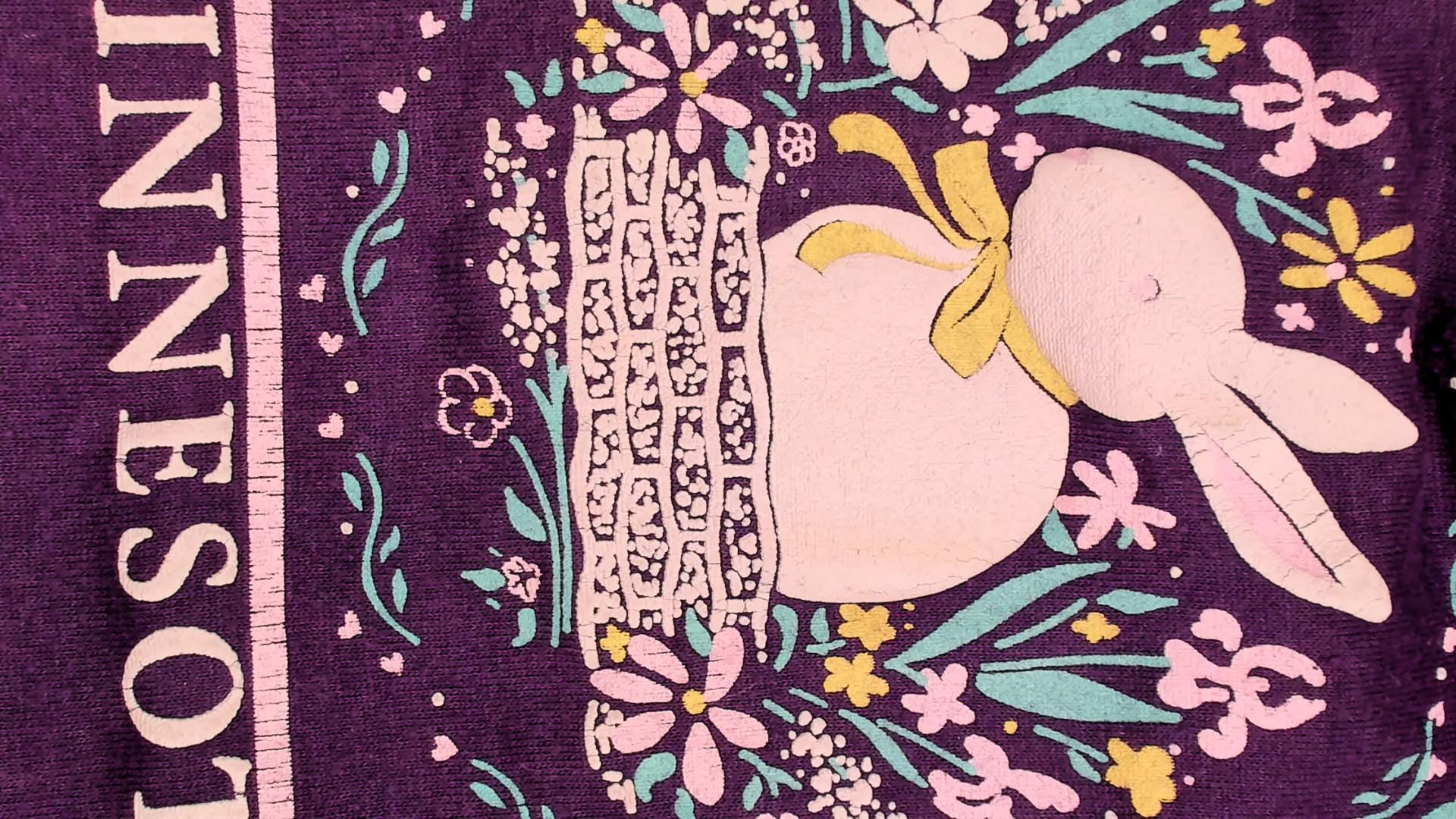 90s Nisswa Minnesota Bunny Graphic Tee Purple Cotton Jerzees Extra Small