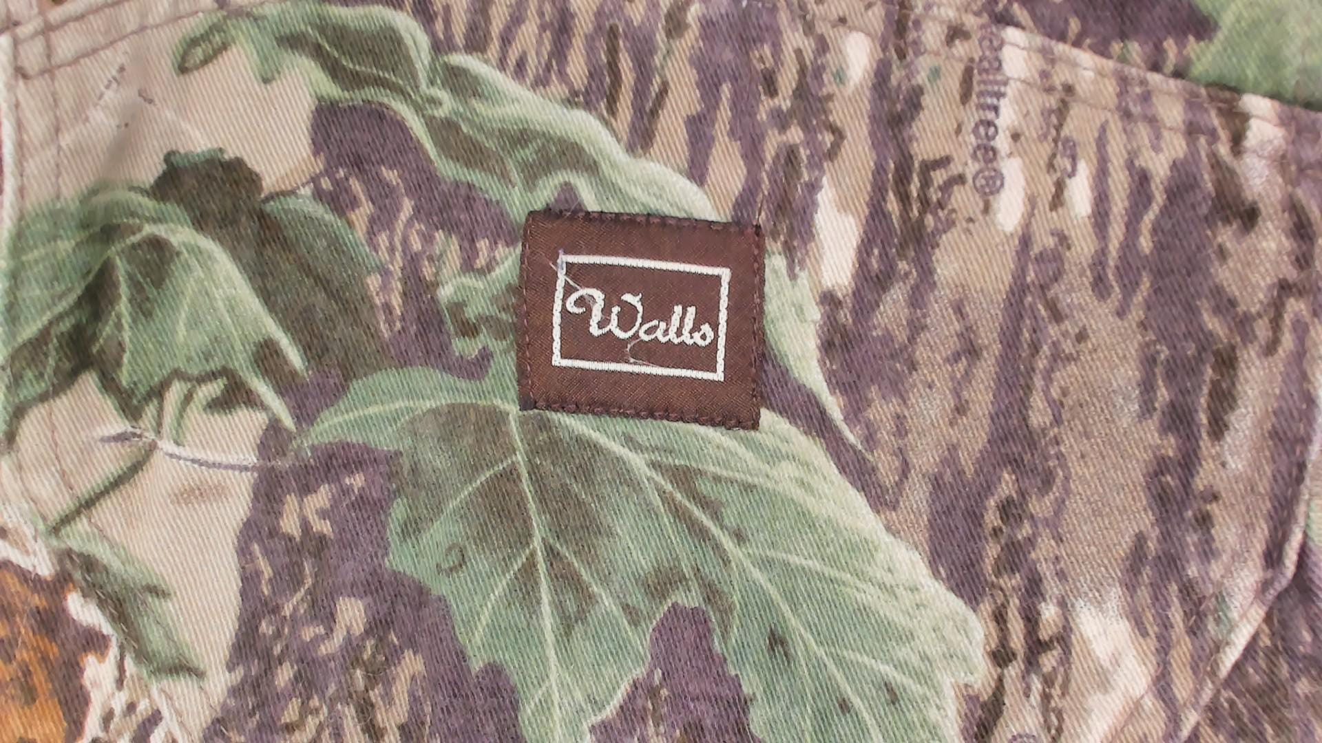 90s Realtree Camo Bib Overalls Walls Woodland Tree Leaf Cotton 34x32