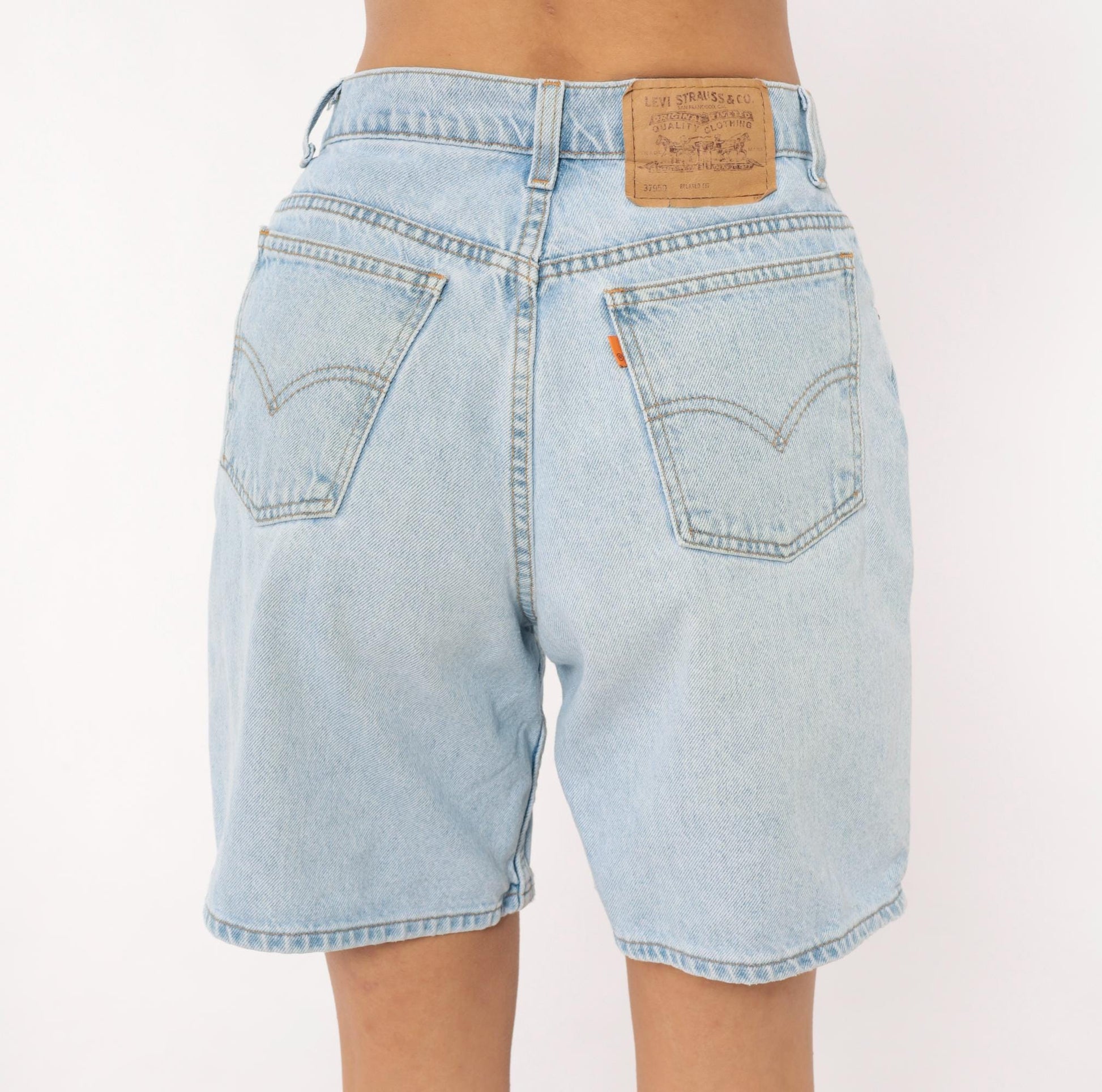 90s Levi's 950 Light Wash Denim Shorts High Rise Cotton Medium