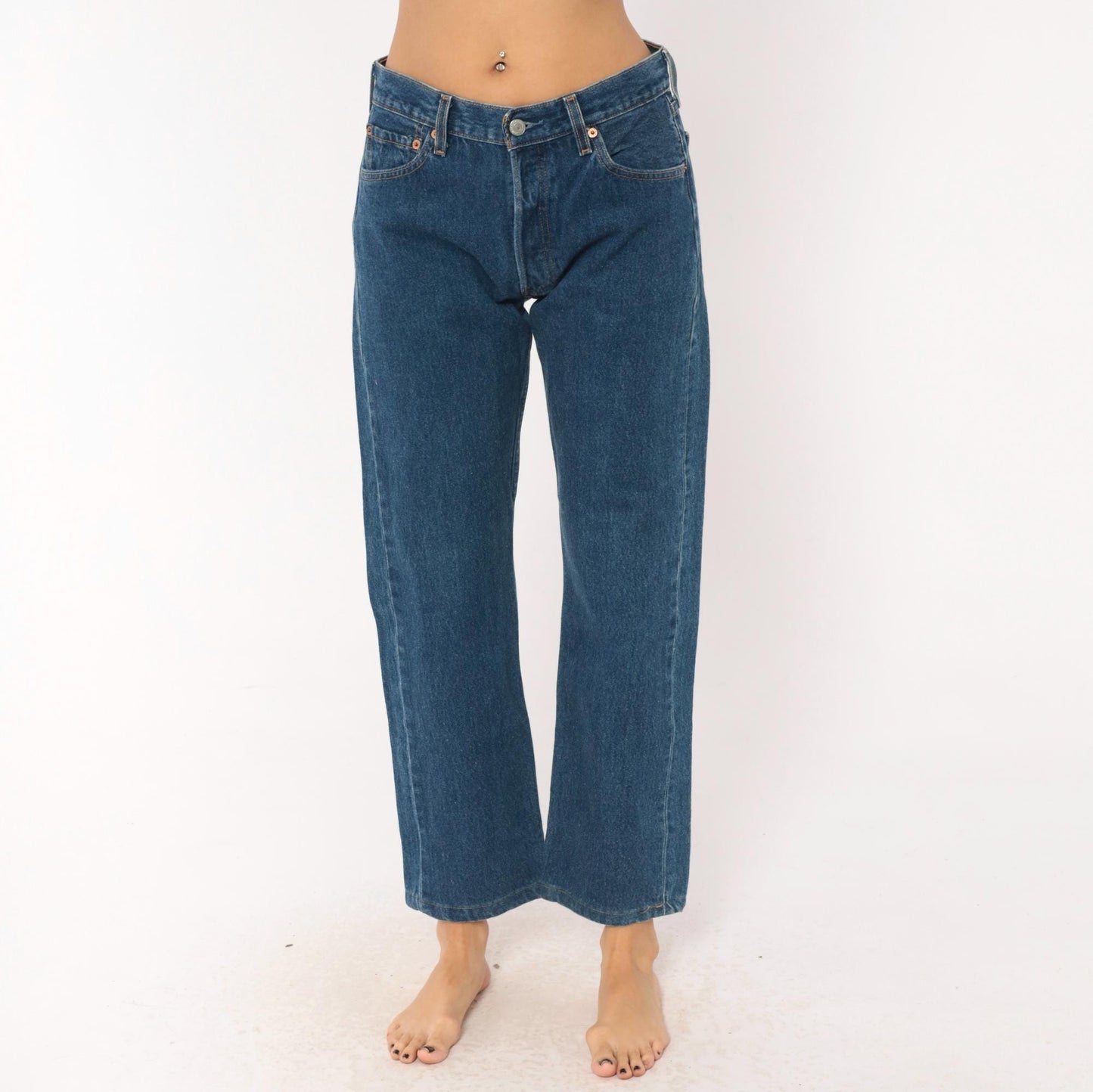 Levi's 501 Student Jeans 2000s Medium Indigo Straight Leg Button Fly 30x32