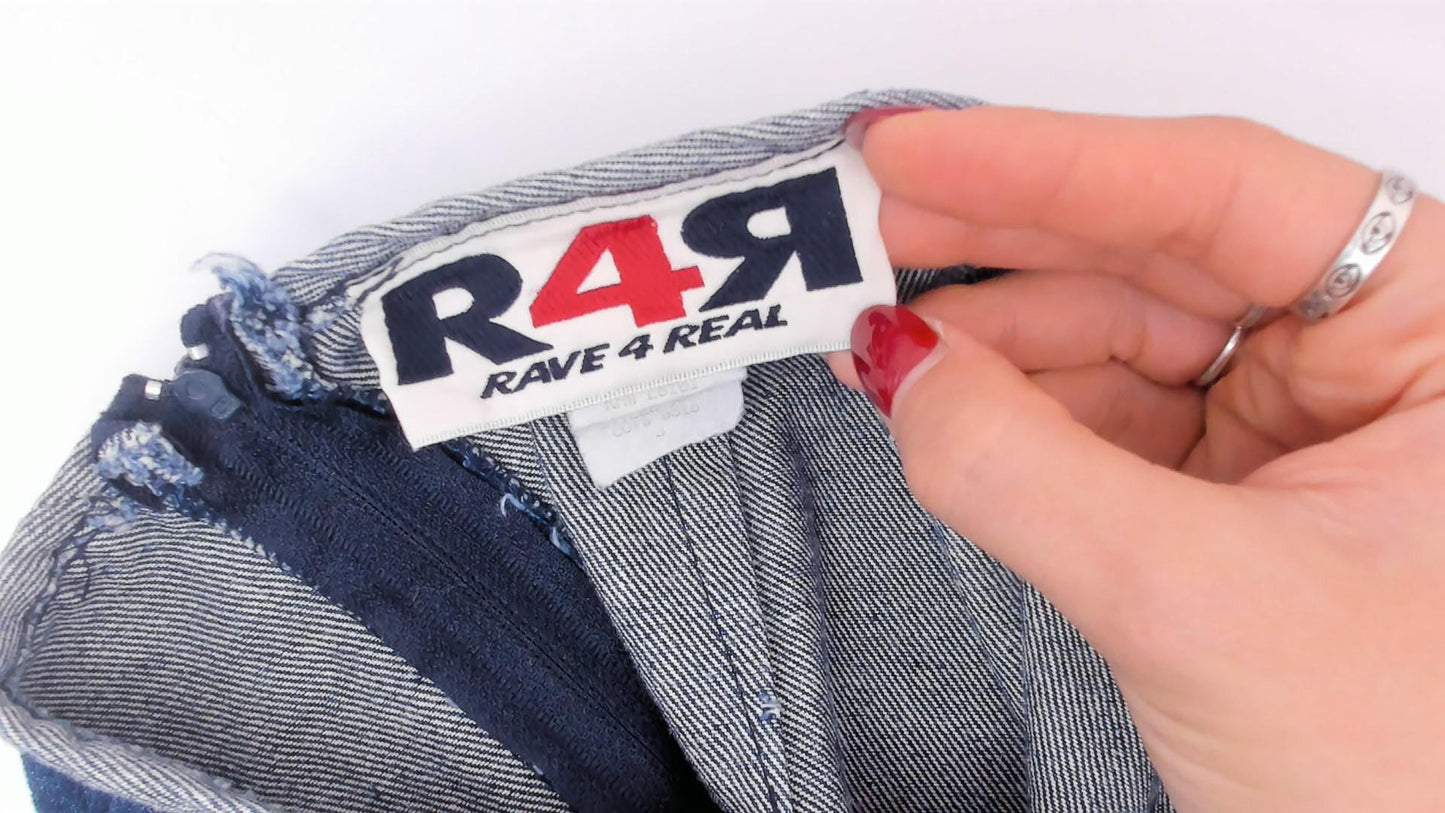 Y2K R4Я Rave 4 Real Ombre Denim Pencil Skirt Sky Blue Extra Small XS